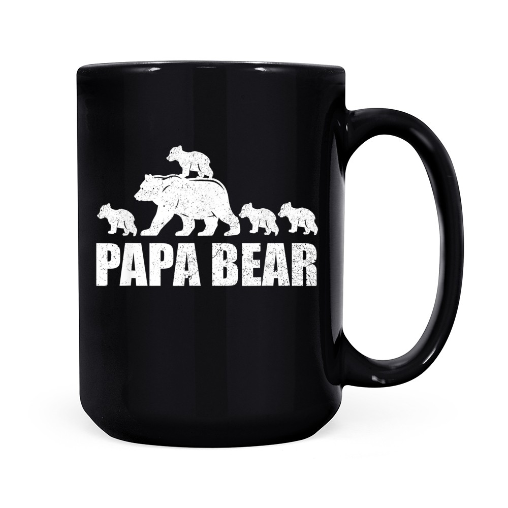 Papa Bear 4 Cubs Shirt Daddy Kids Tshirt