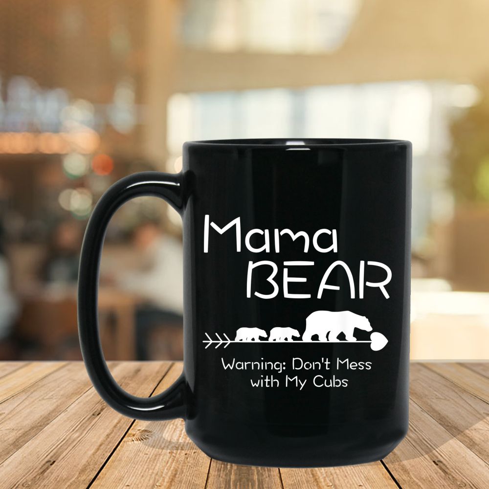 Don't Mess With Mama Bear Funny Mom Bleached Mothers Day T-Shirt