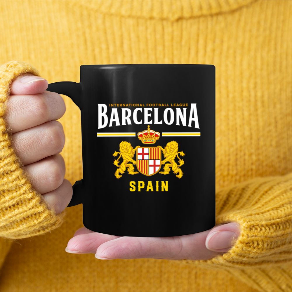 Barcelona Catalonia Spain Barcelona Espana Football Souvenir Pullover Hoodie Black Mug