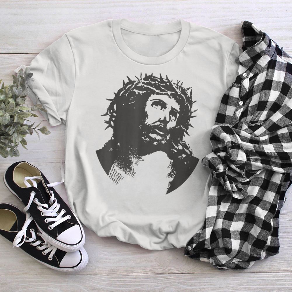 Jesus Christ Crucifix Crucified Easter Crown Thorns Catholic T-Shirt W