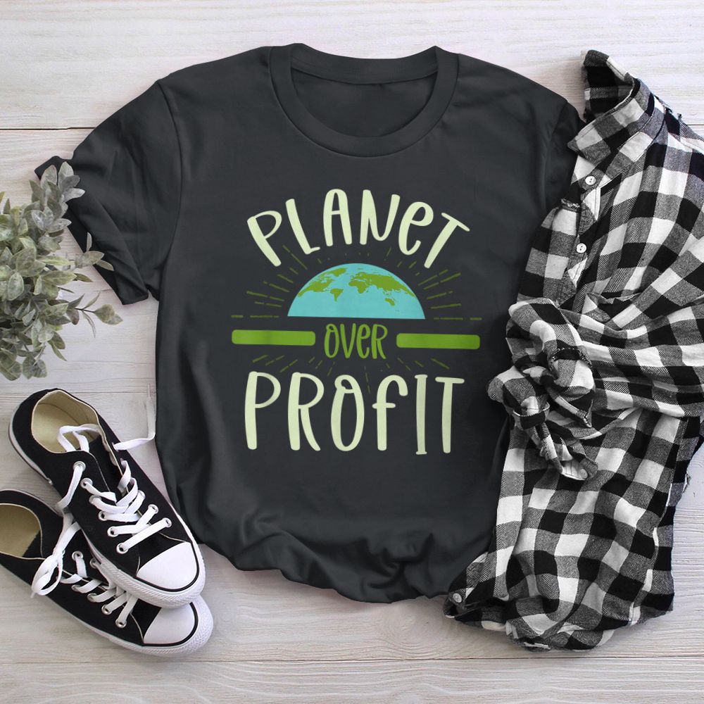 Planet Over Profit Nature Lover Environmentalist Earth Day T-Shirt 