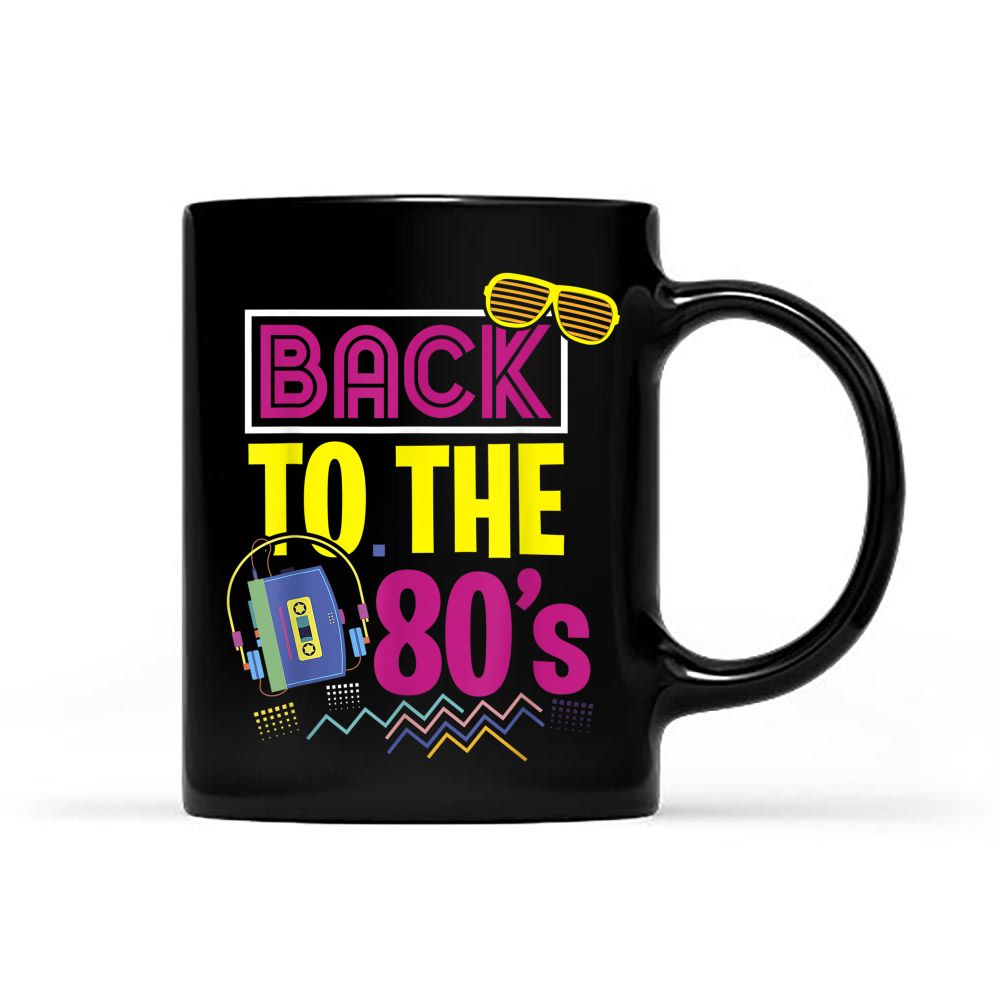 80s party theme party outfit costume vintage retro Black Mug