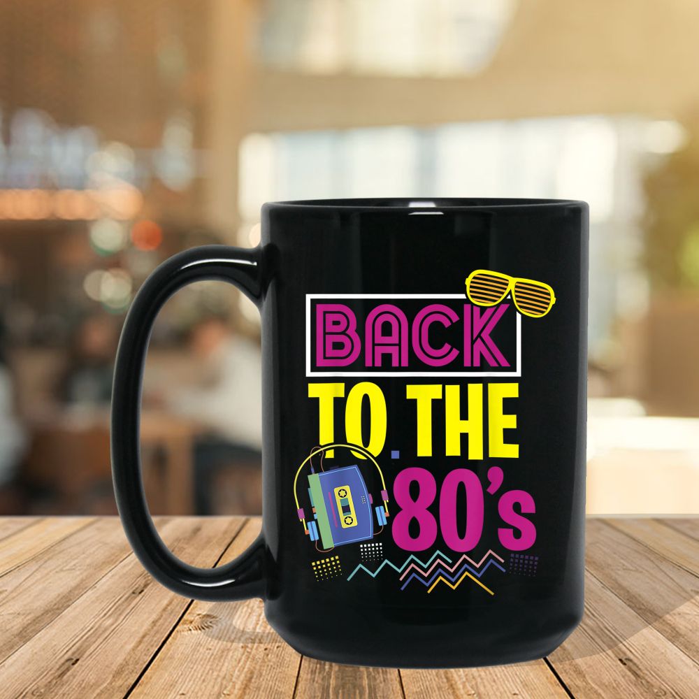 80s party theme party outfit costume vintage retro Black Mug