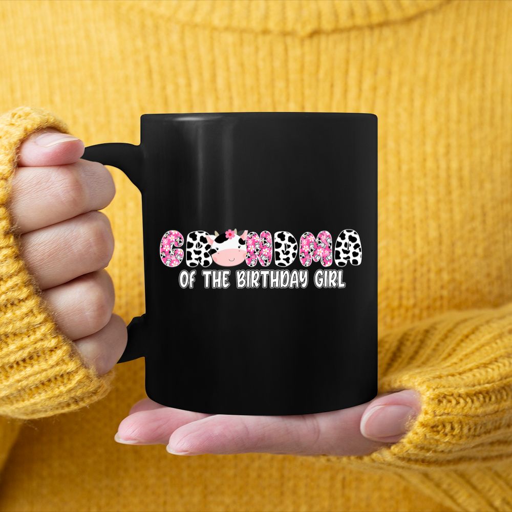 Cow Grandma Of The Birthday Girl Cow Farm Birthday Family Black Mug