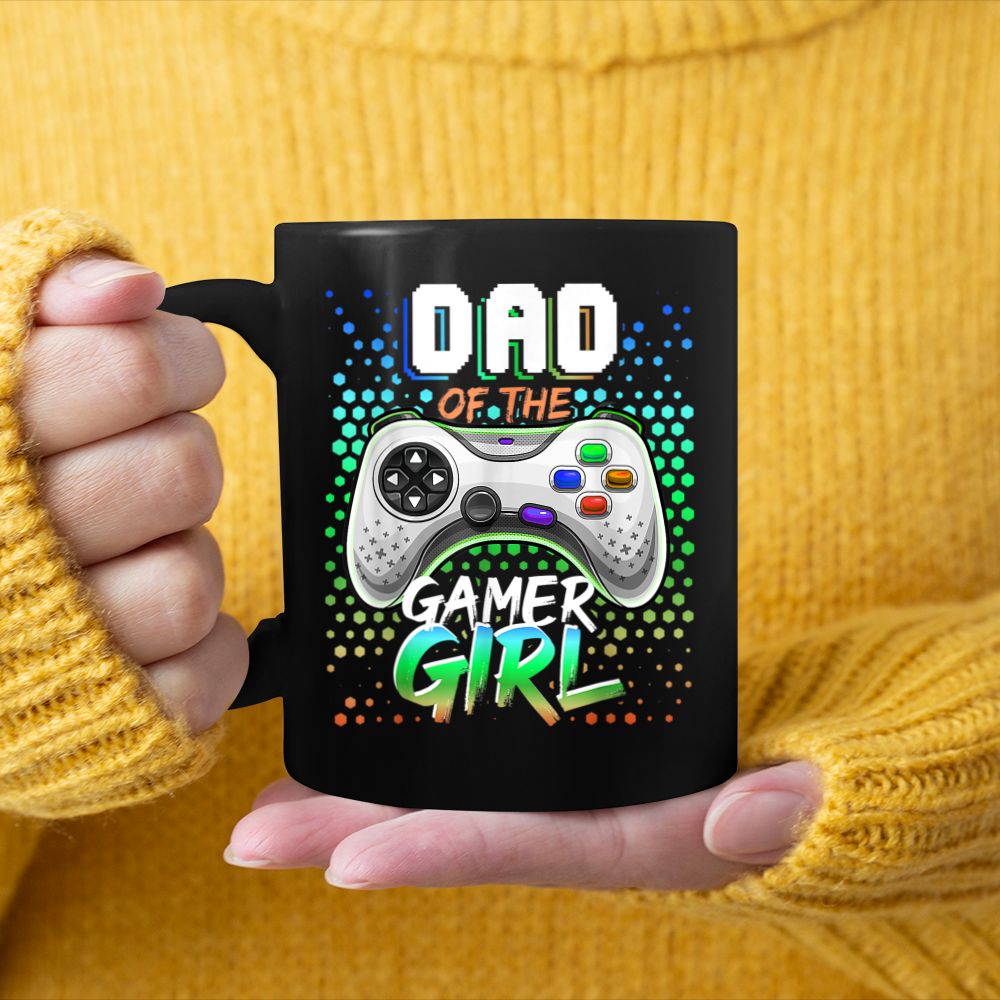 Dad Of The Gamer Girl Matching Video Game Birthday Black Mug