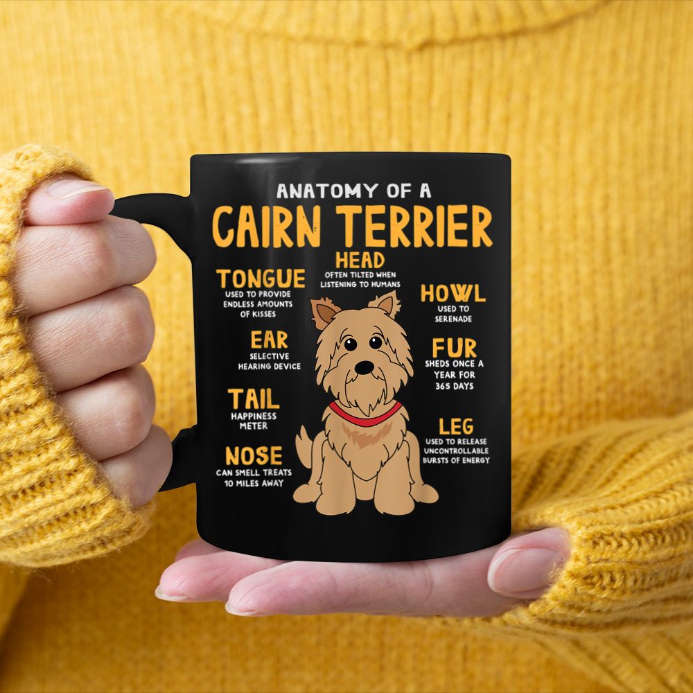 Cairn Terrier Anatomy Funny Dog Mom Dad Cute Black Mug