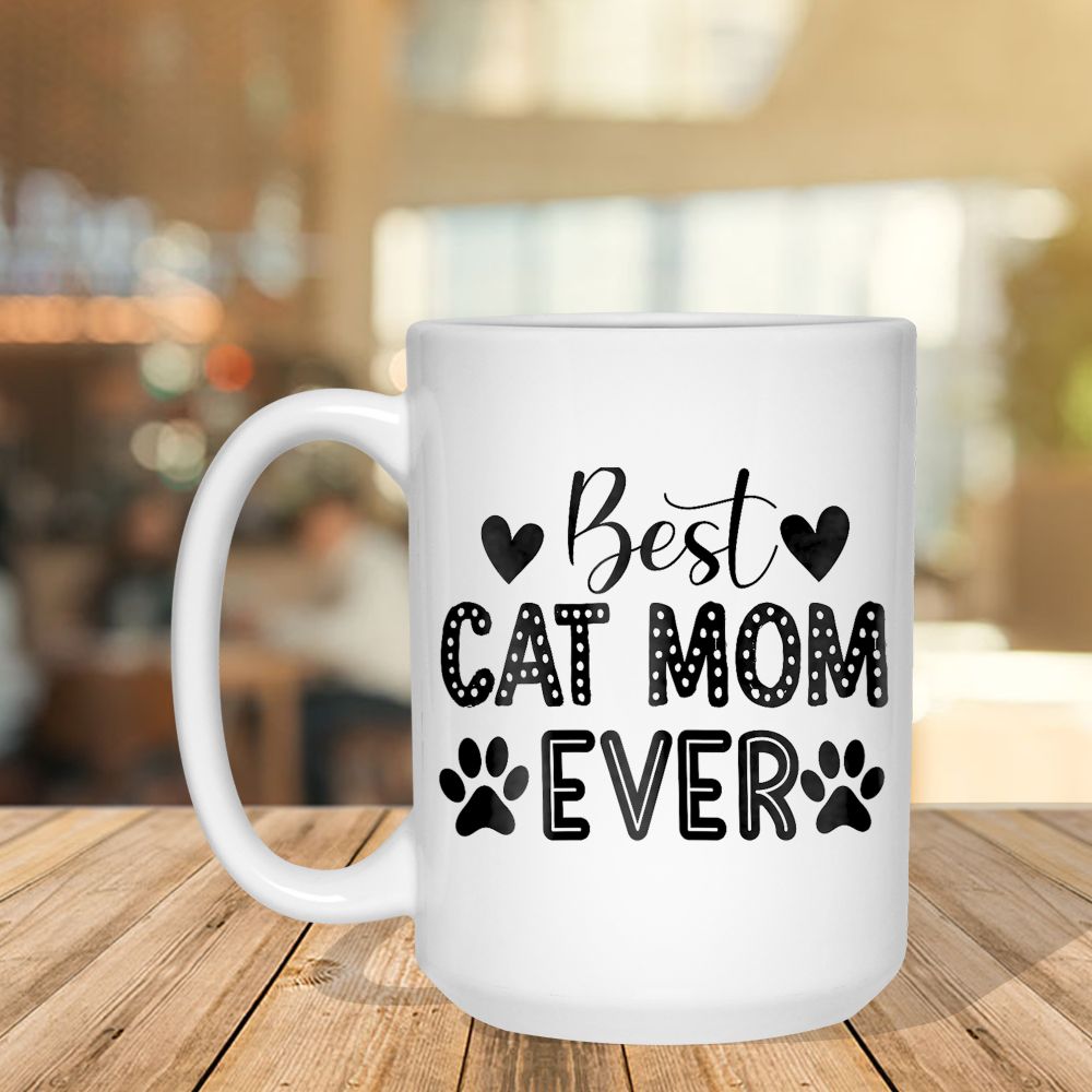 Best Cat Mom Ever (1) Black Mug