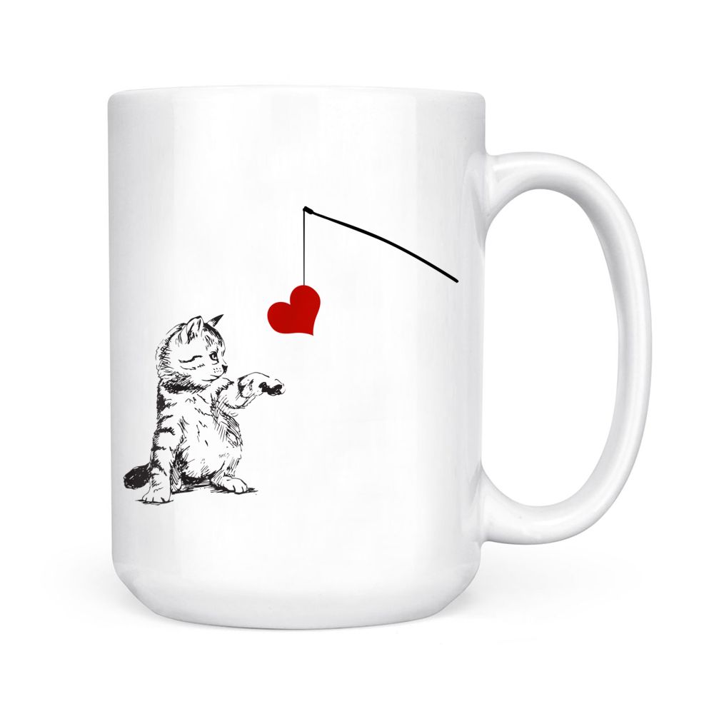 Cat Lovely Play Fishing Pole Cat Toys For Cat Dad, Cat Mom Black Mug