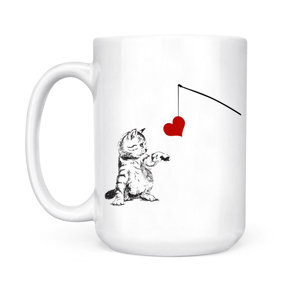 Cat Lovely Play Fishing Pole Cat Toys For Cat Dad, Cat Mom Black Mug