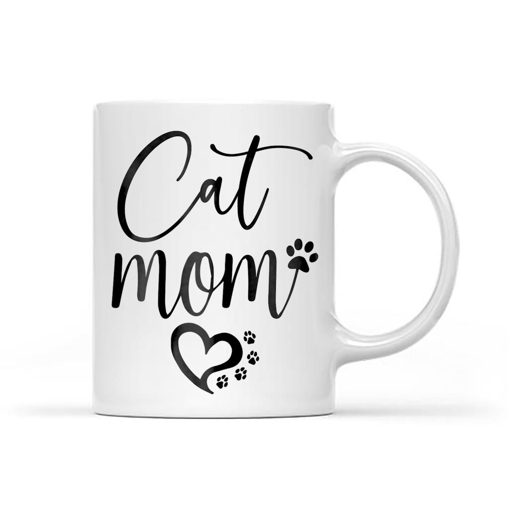 Cat Mom Black Mug