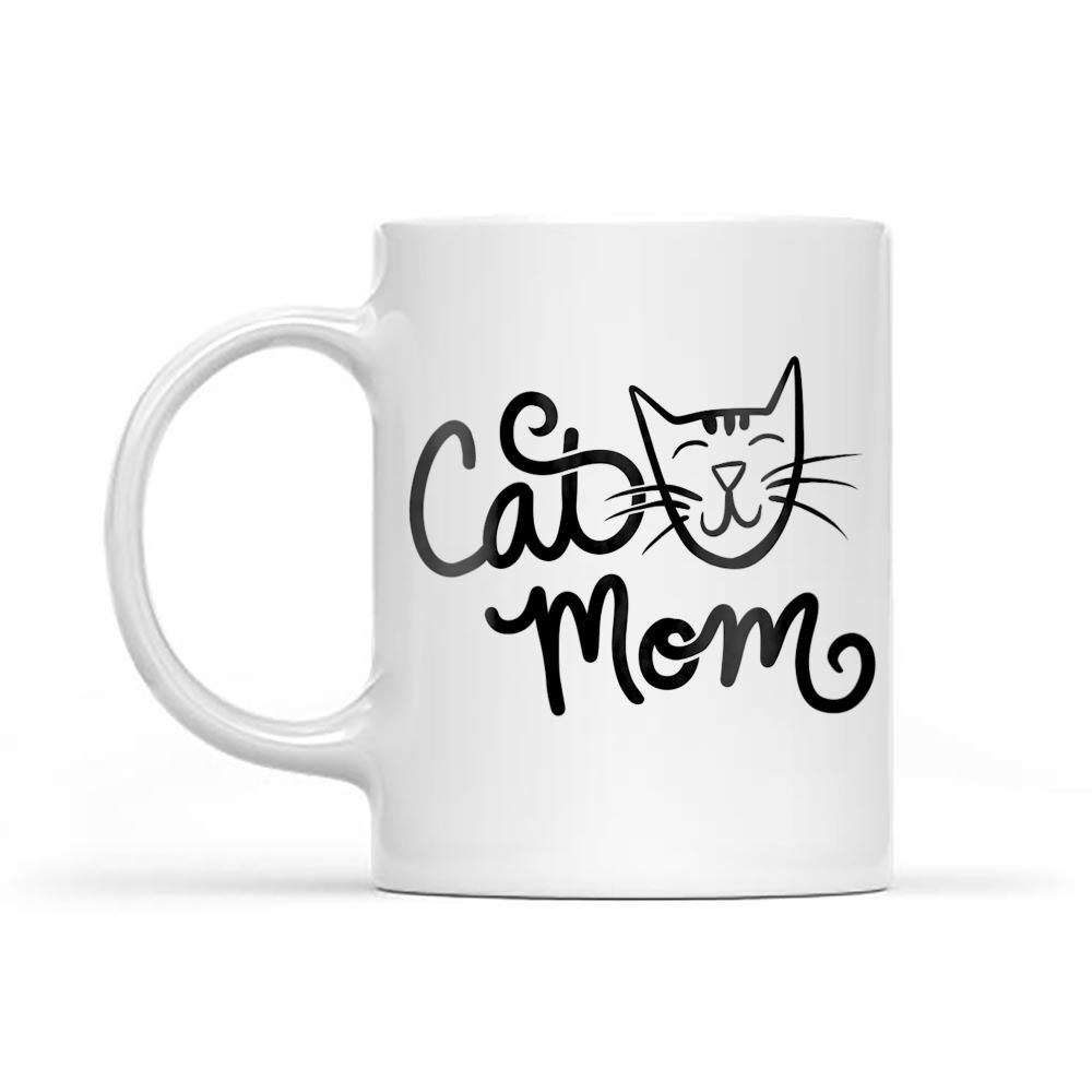 Cat Mom cute kitty cats design Black Mug