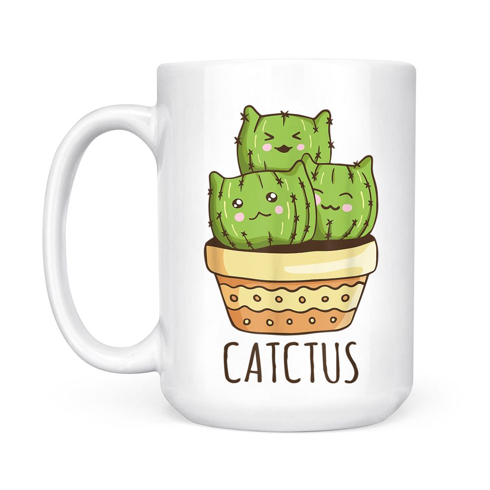 Catctus Cat Kitty Kitten Funny Fun Black Mug