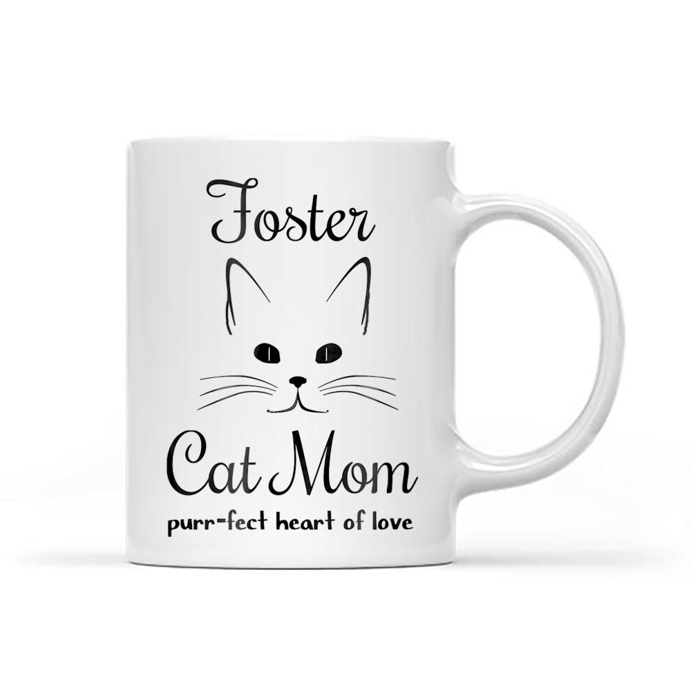 Pretty Cat Foster Mom, Foster Cat Mom Cat Rescue Mom Black Mug