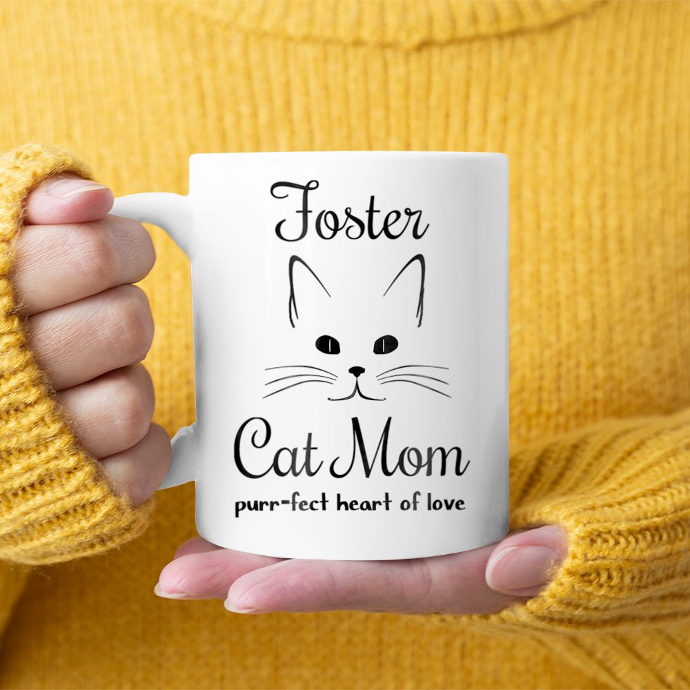 Pretty Cat Foster Mom, Foster Cat Mom Cat Rescue Mom Black Mug