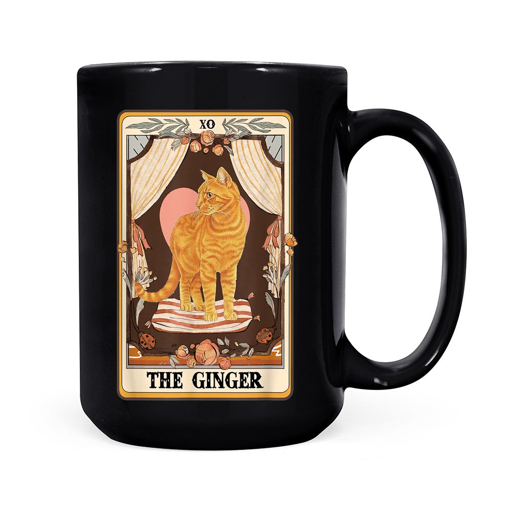 The Ginger Tarot Card Ginger Tabby Cat Ginger Cat Mom Black Mug