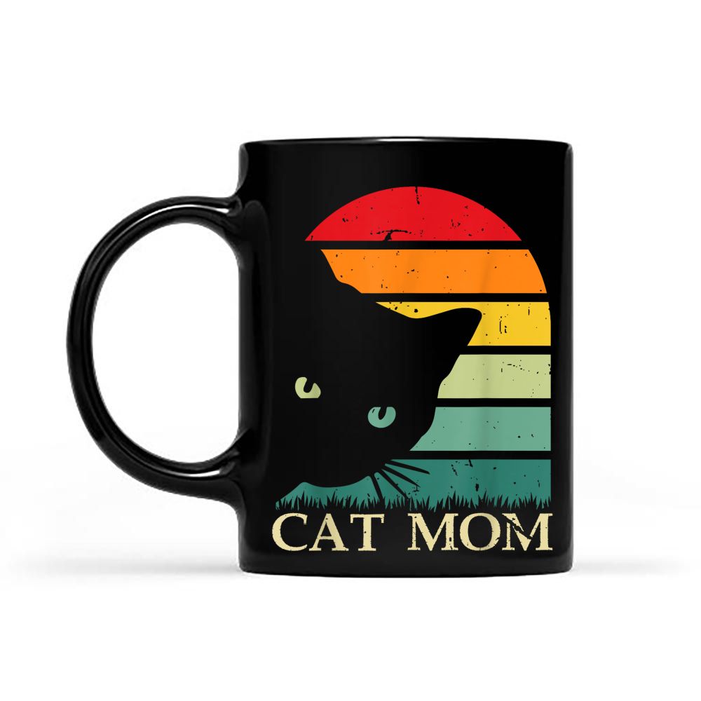 Vintage Cat Moms for-Funny Cat Mom Mother Black Mug