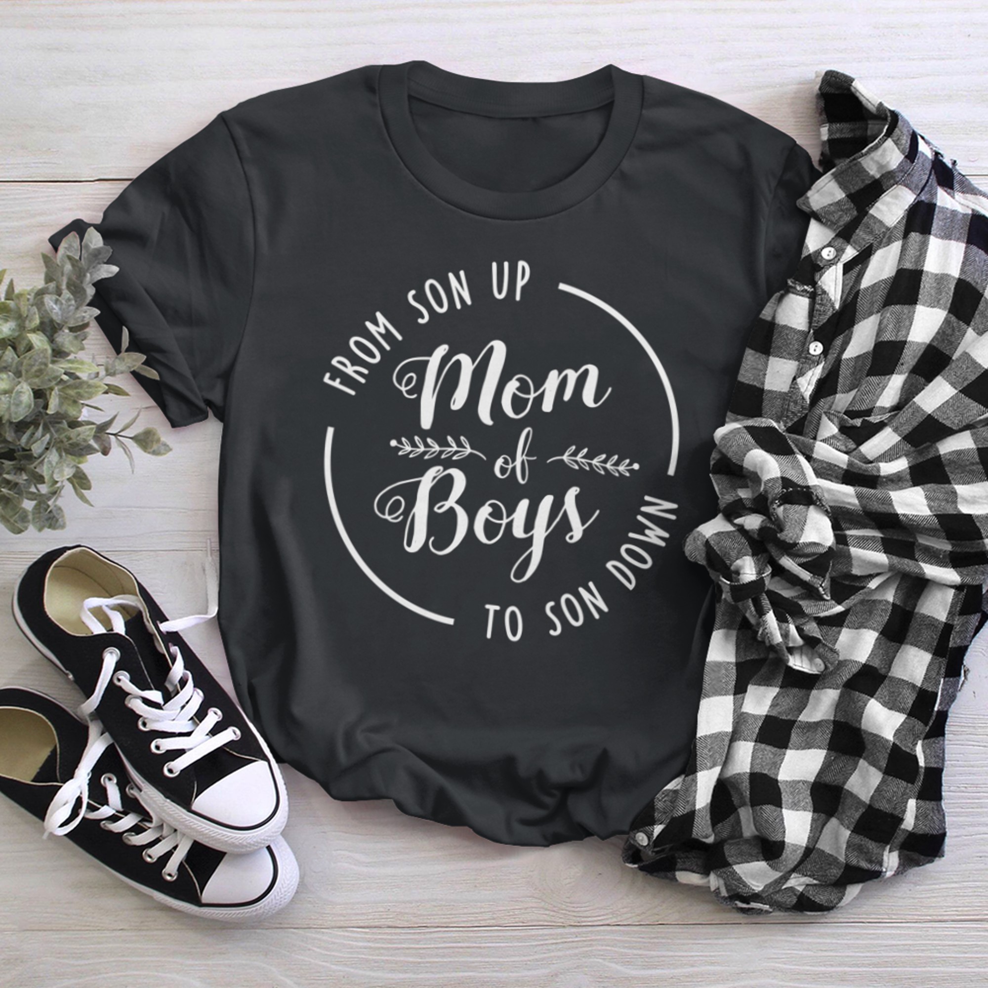 Mom of From Son Up to Son Down Funny Mother's Day Mama (1) t-shirt black