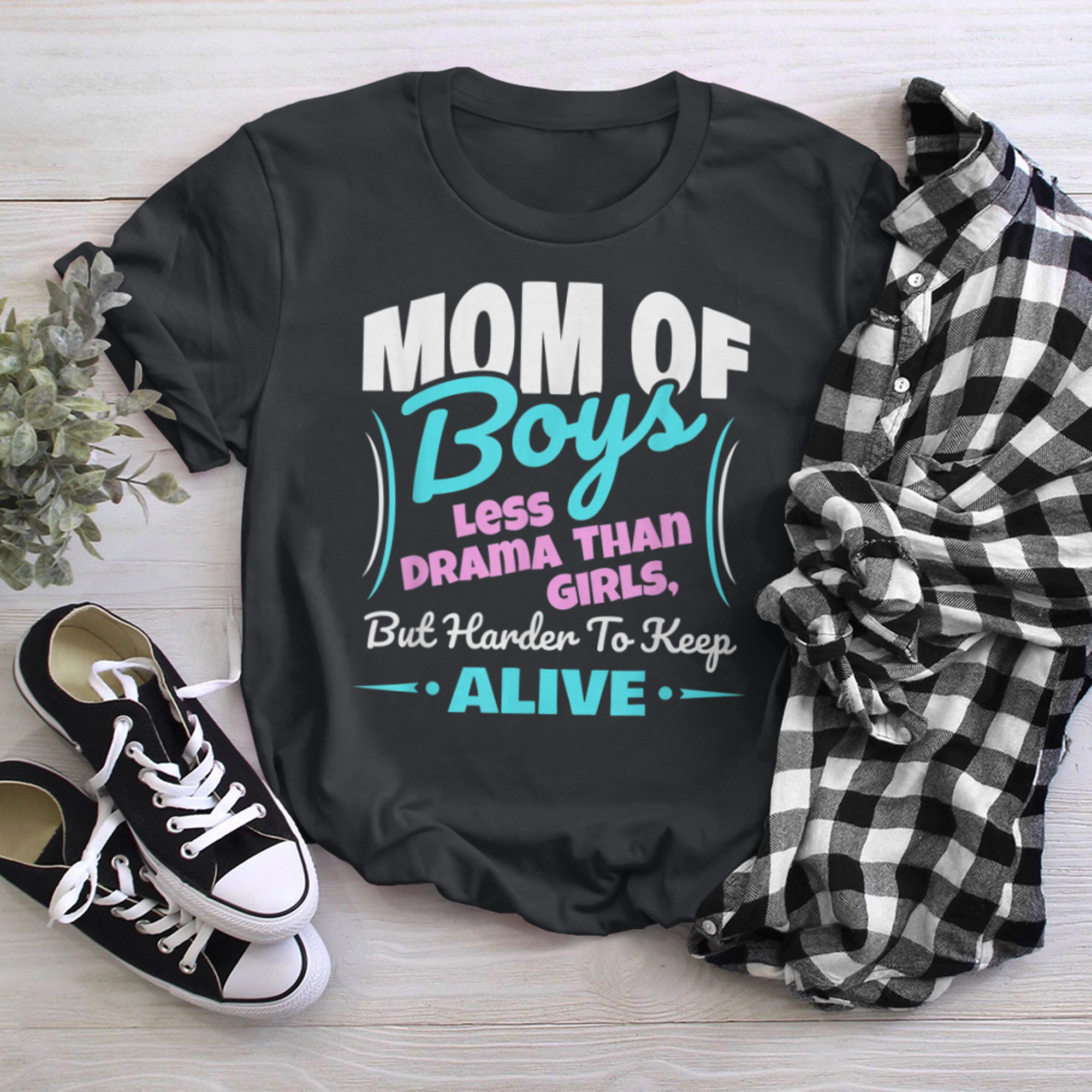 Mom Of Less Drama Than Mom t-shirt black