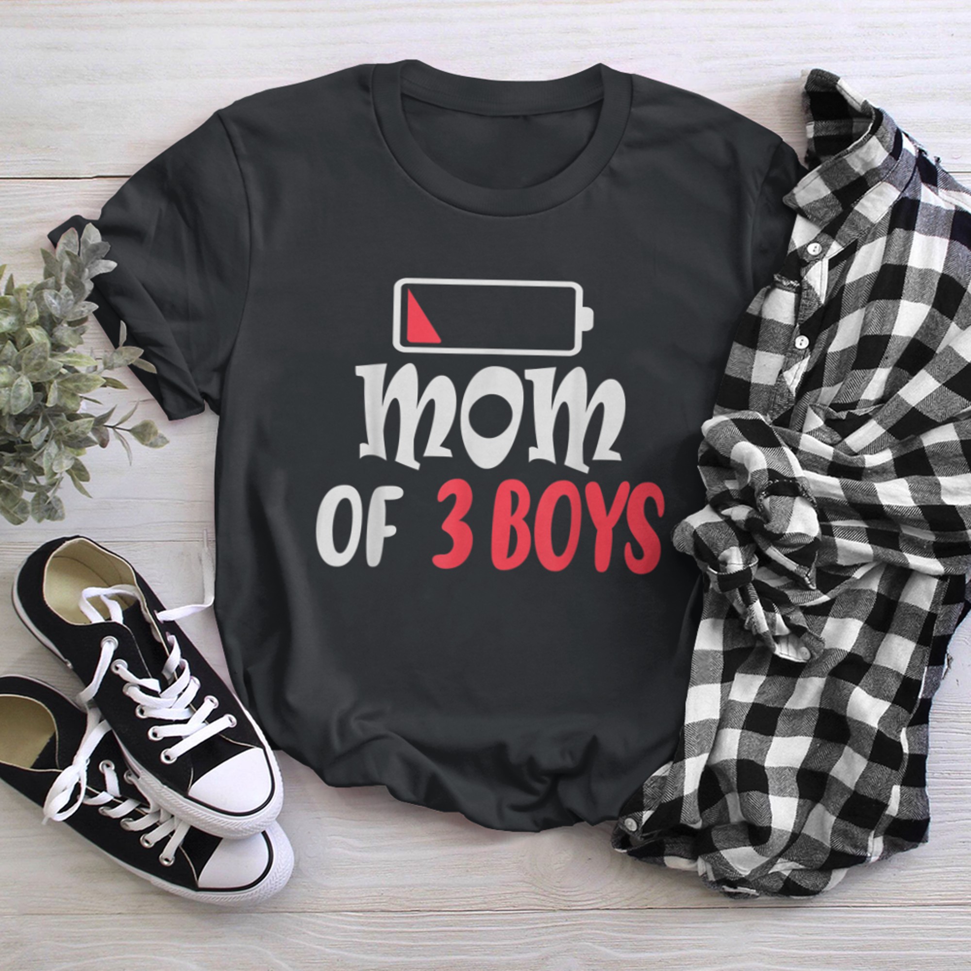 Mom of Low Battery from Son Mothers Day 2021 t-shirt black