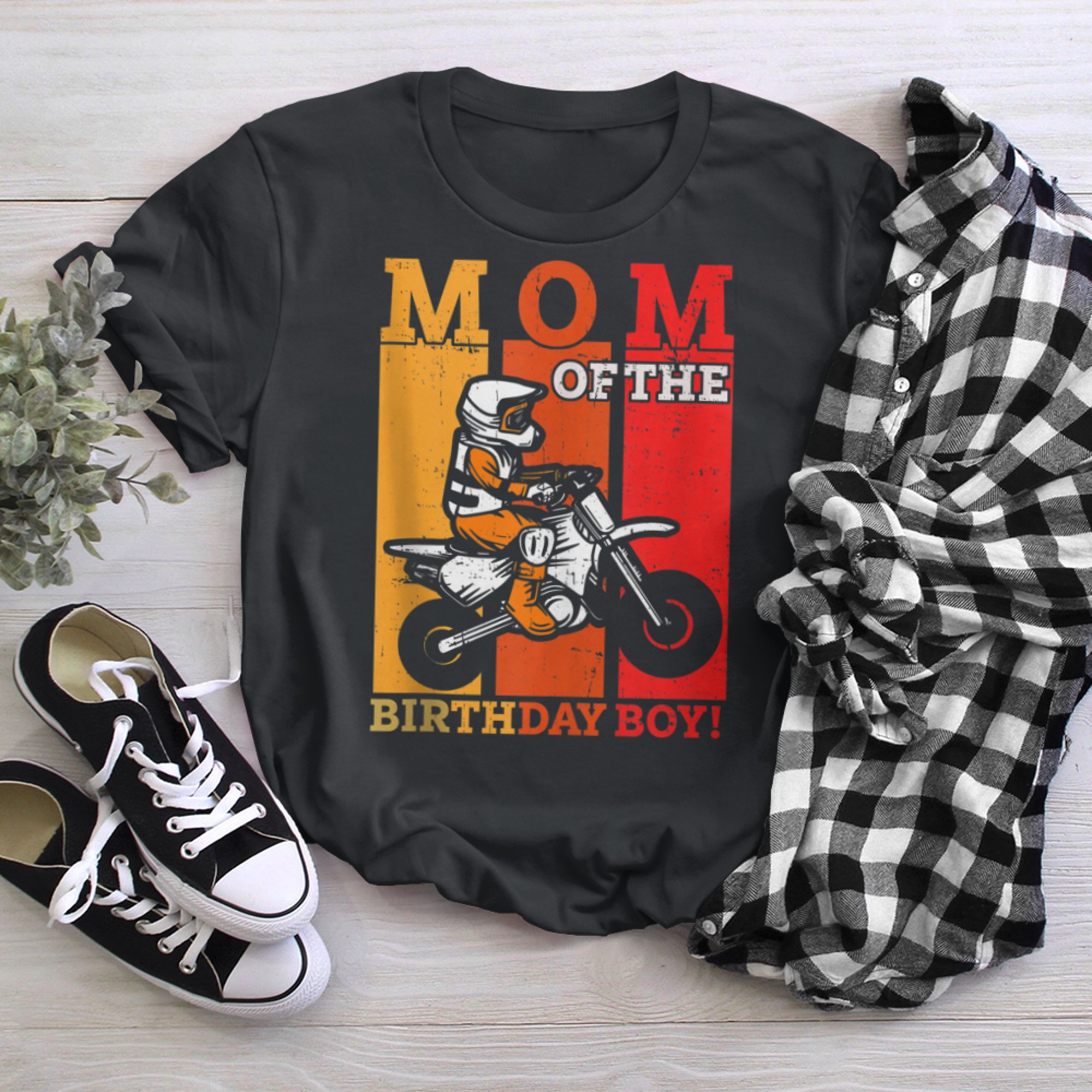 Mom Of The Birthday Dirt Bike Bday Motorcycle Race t-shirt black
