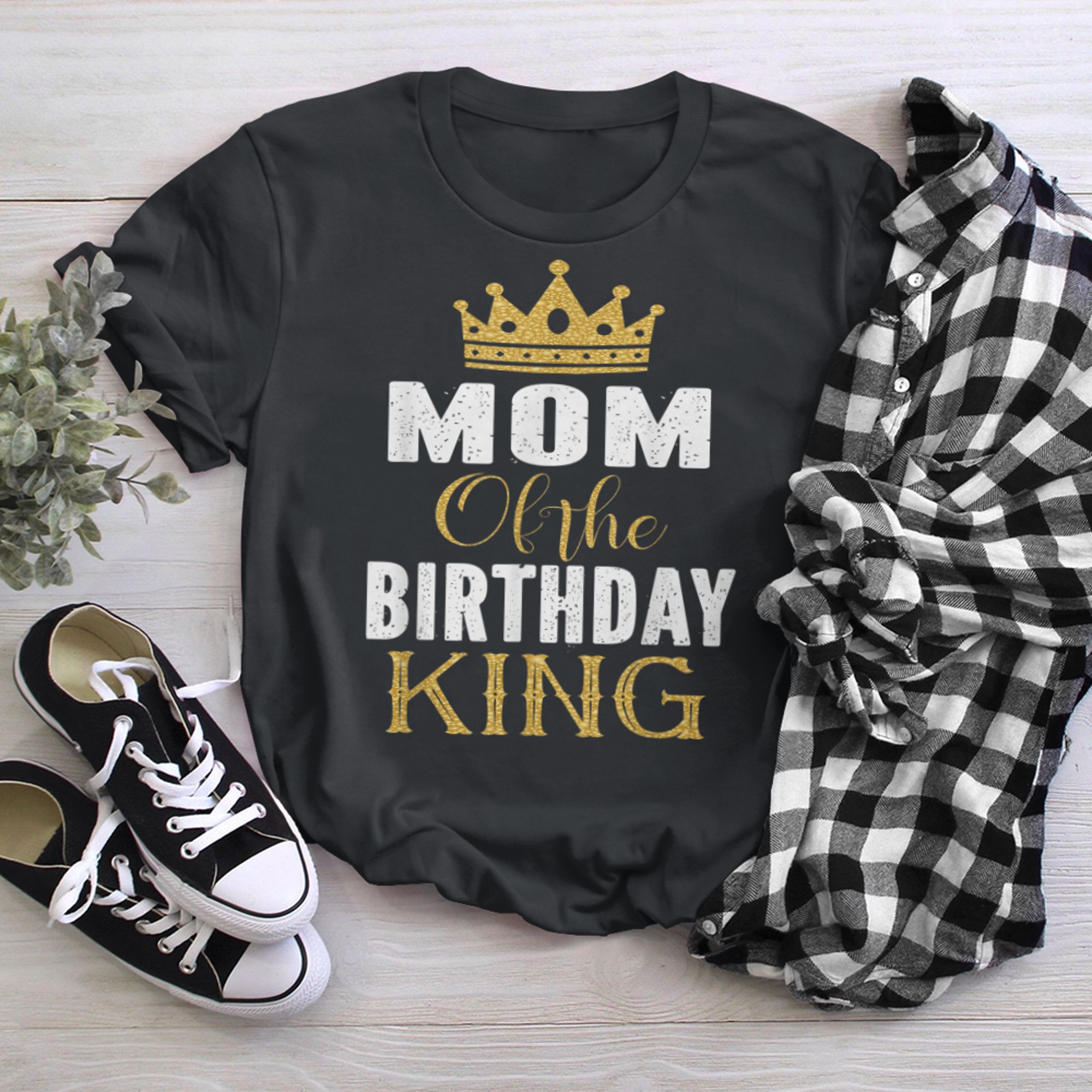 Mom Of The Birthday King Bday Party For Him t-shirt black