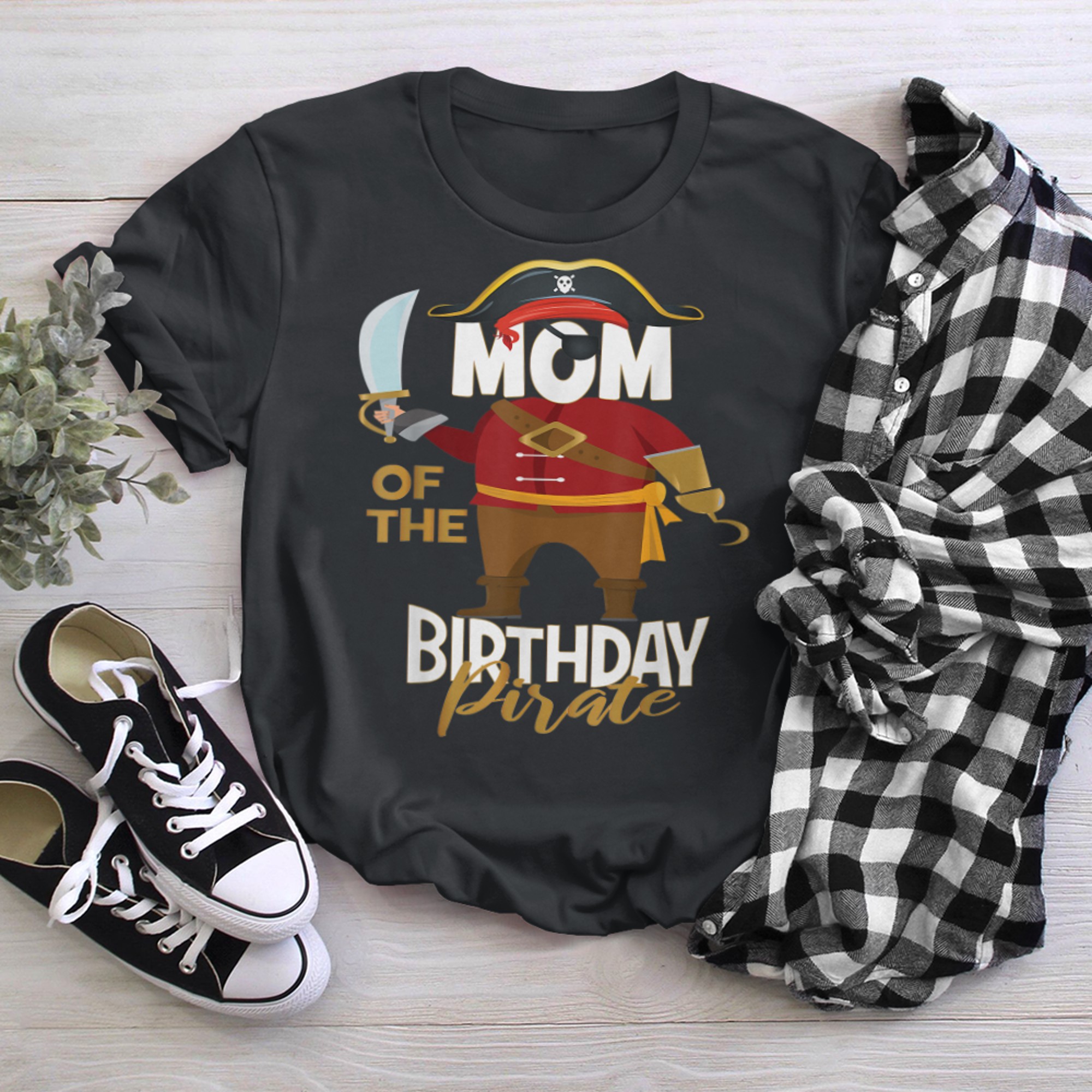 Mom Of The Birthday Pirate Treasure Map Party t-shirt black