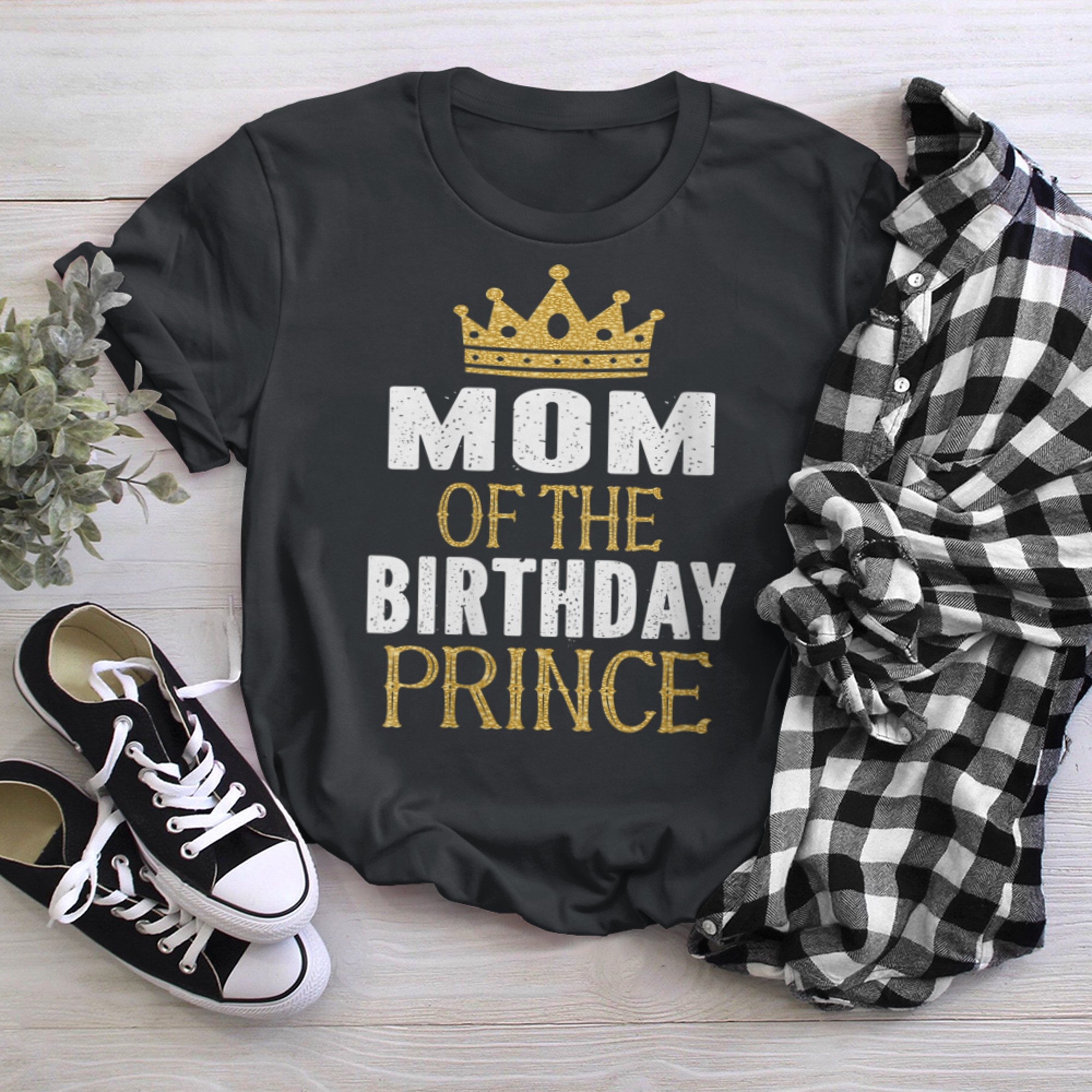 Mom Of The Birthday Prince Bday Party For Him t-shirt black