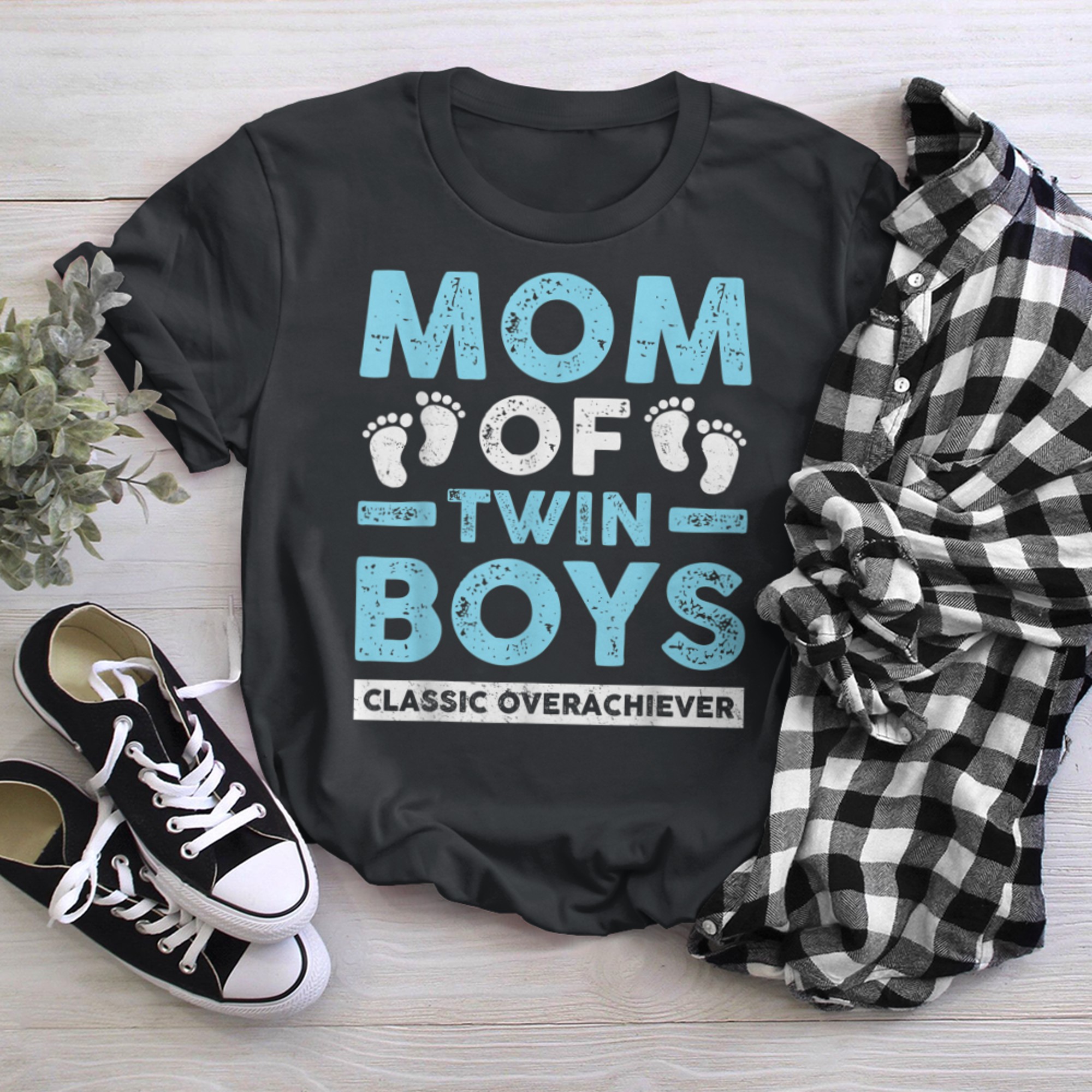 Mom Of Twin Classic Overachiever Twin Mom Twin Mama (1) t-shirt black