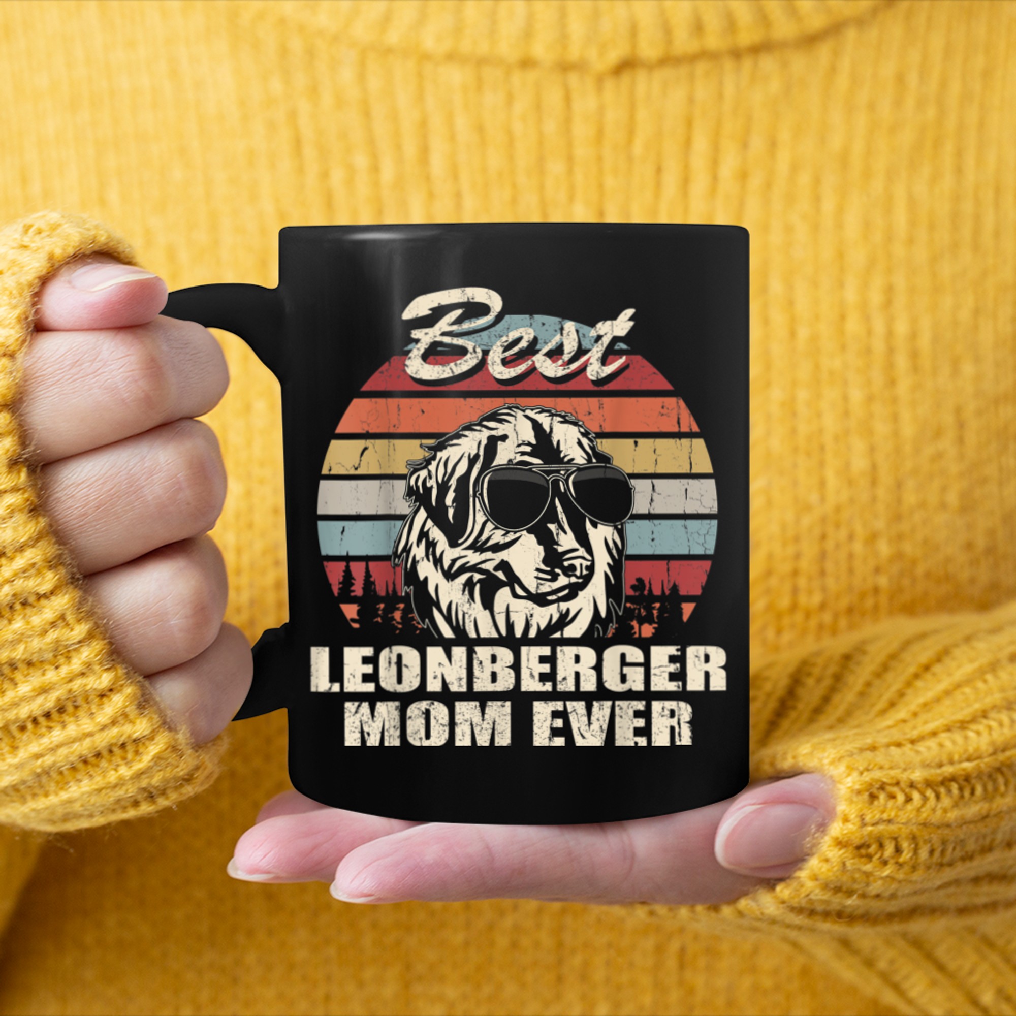 Best Leonberger Mom Ever Vintage Retro Dog Mom mug black