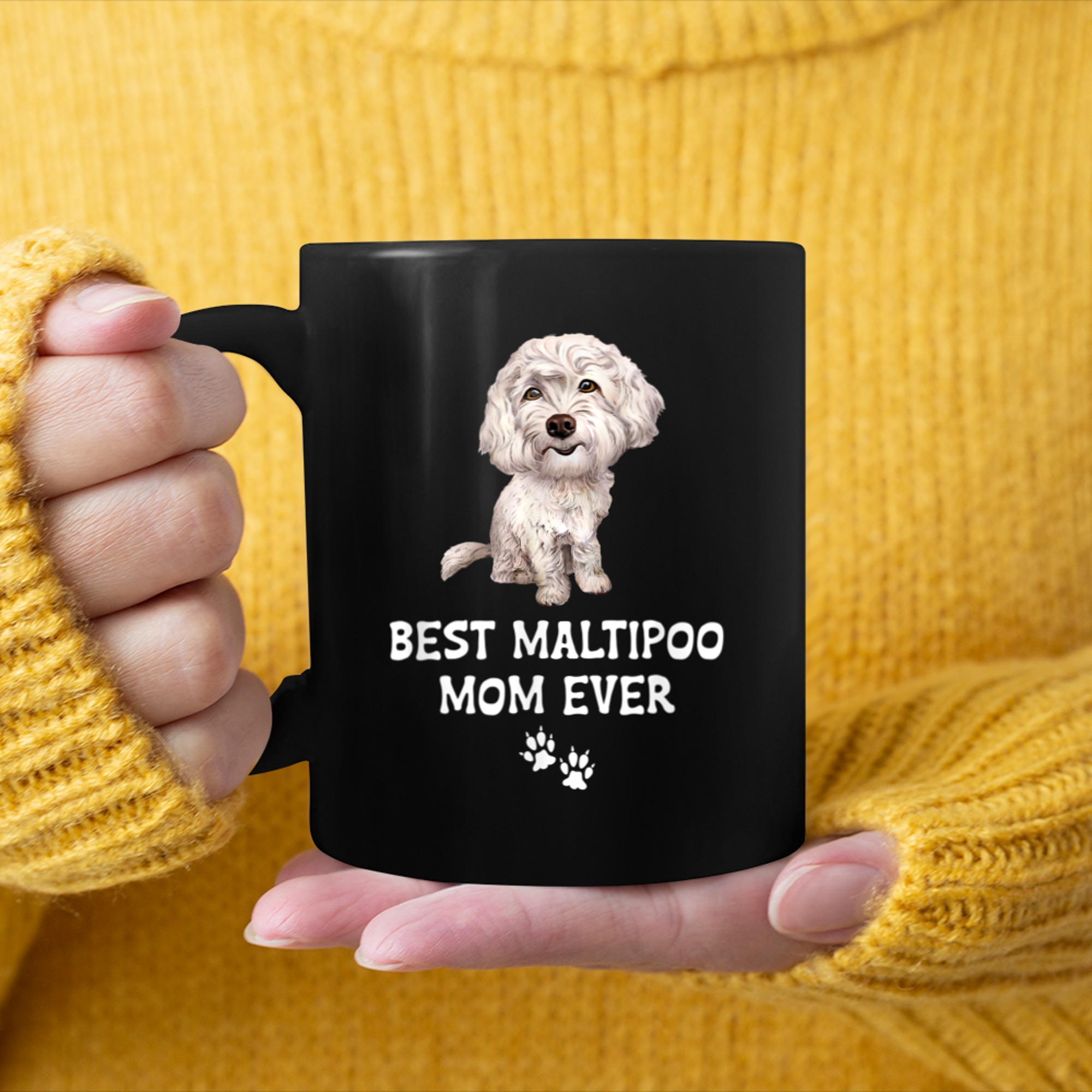 Best Maltipoo Mom Ever for Maltese Poodle Cross Dog Lovers mug black
