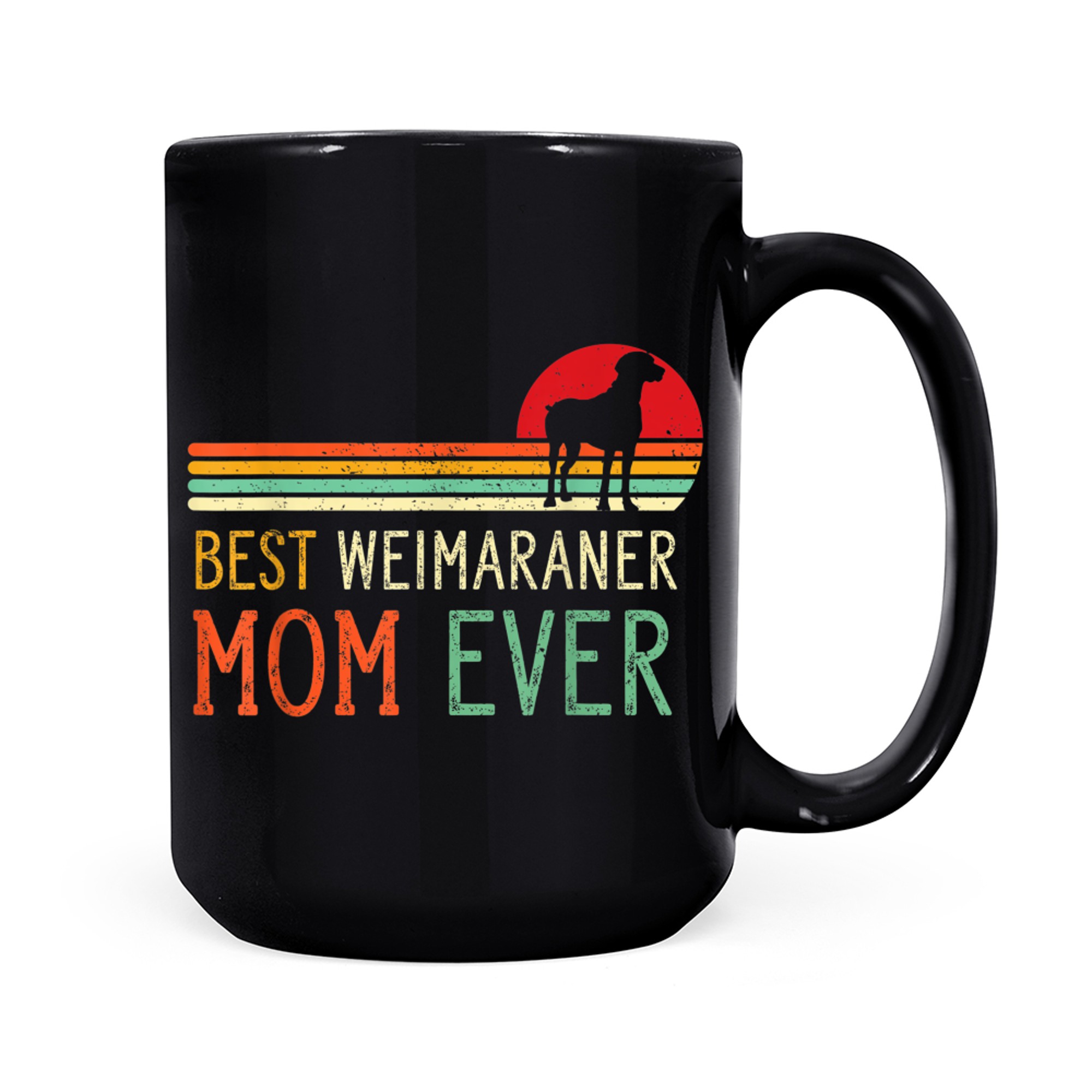 Best Mom Ever Gift Weimaraner Retro Style Dog Pet Owner Weim mug black