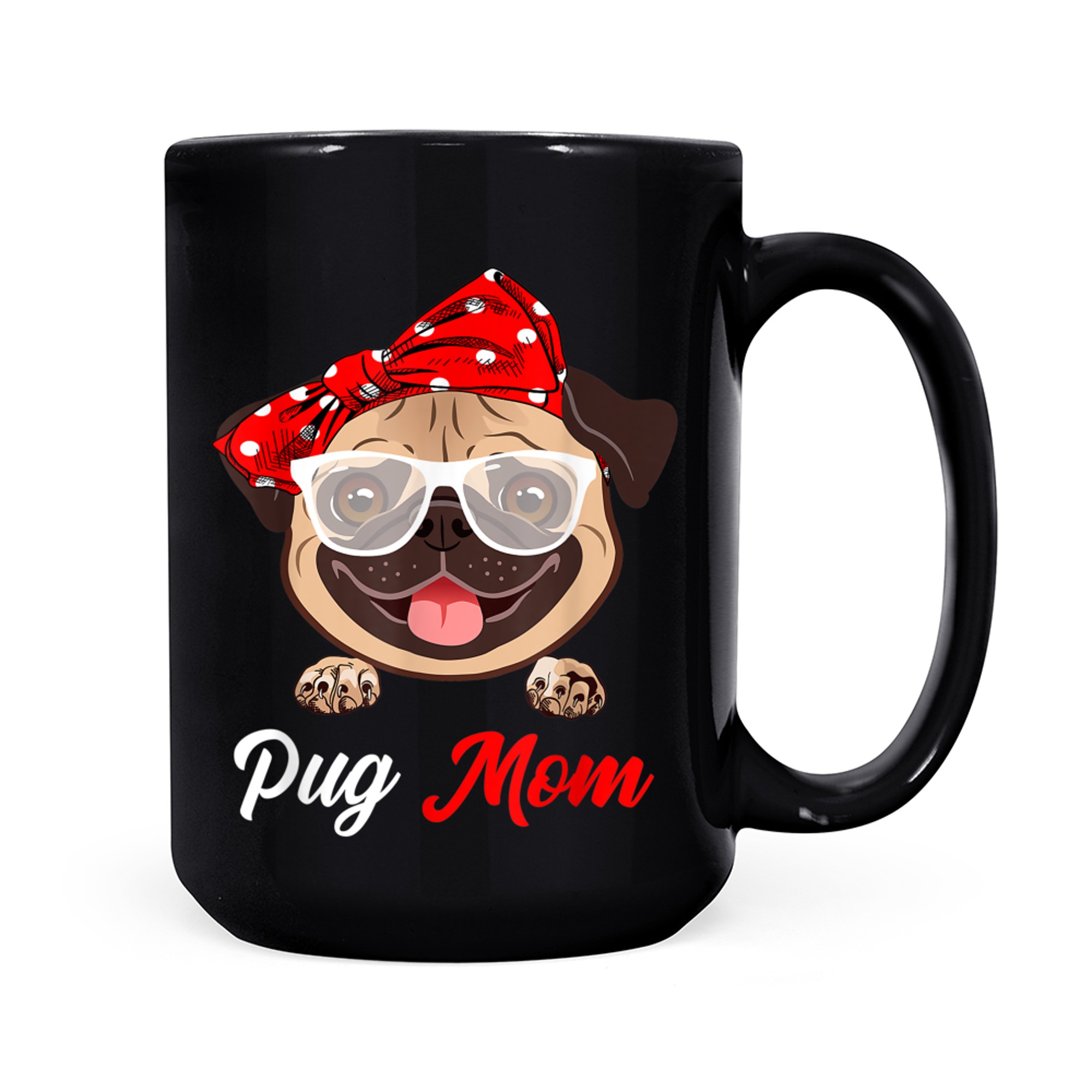 Best Pug Mom Ever Funny Dog Mom Vintage Gifts mug black