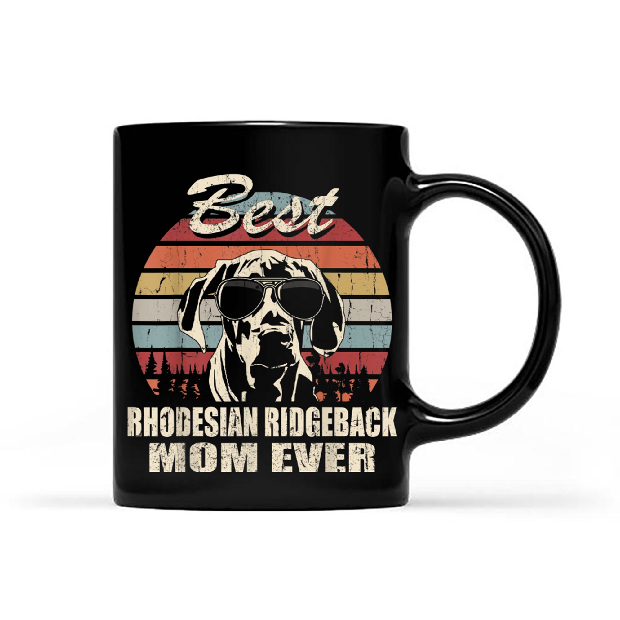 Best Rhodesian Ridgeback Mom Ever Vintage Retro Dog Mom mug black