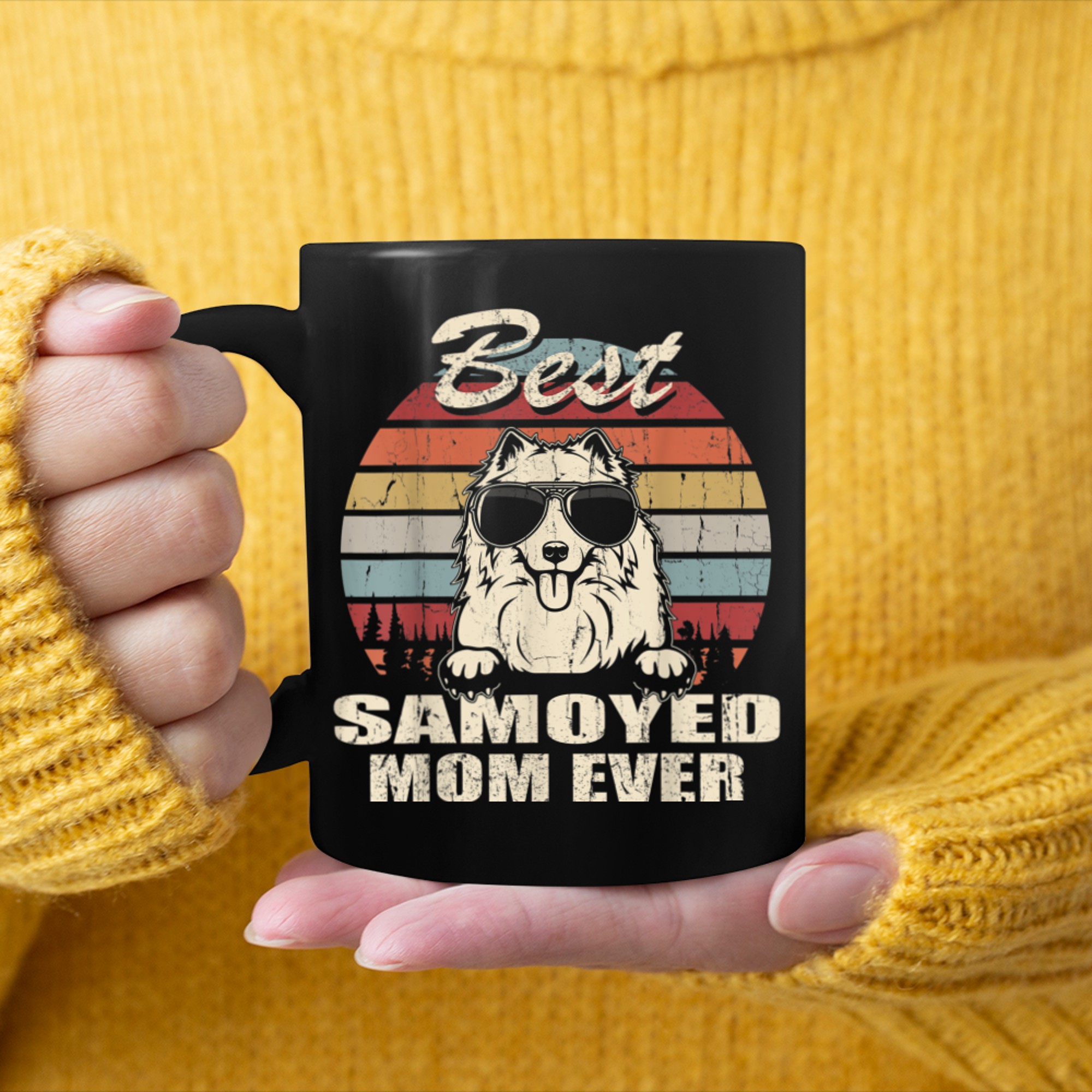 Best Samoyed Mom Ever Vintage Retro Dog Mom mug black