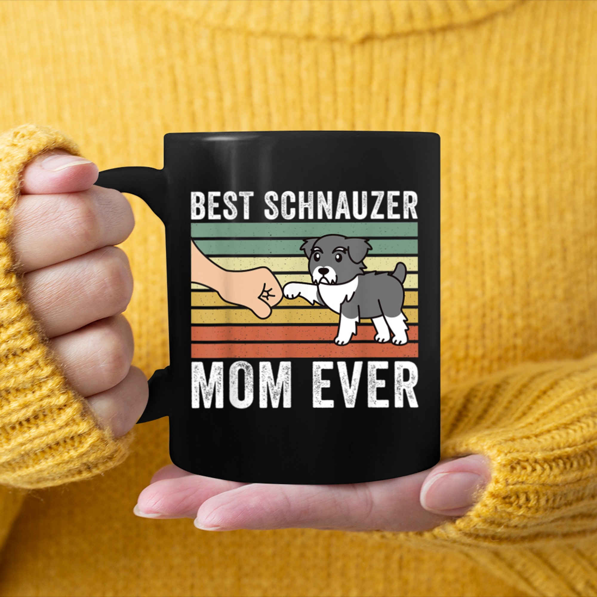 Best Schnauzer Mom Ever Retro Vintage Dog mug black