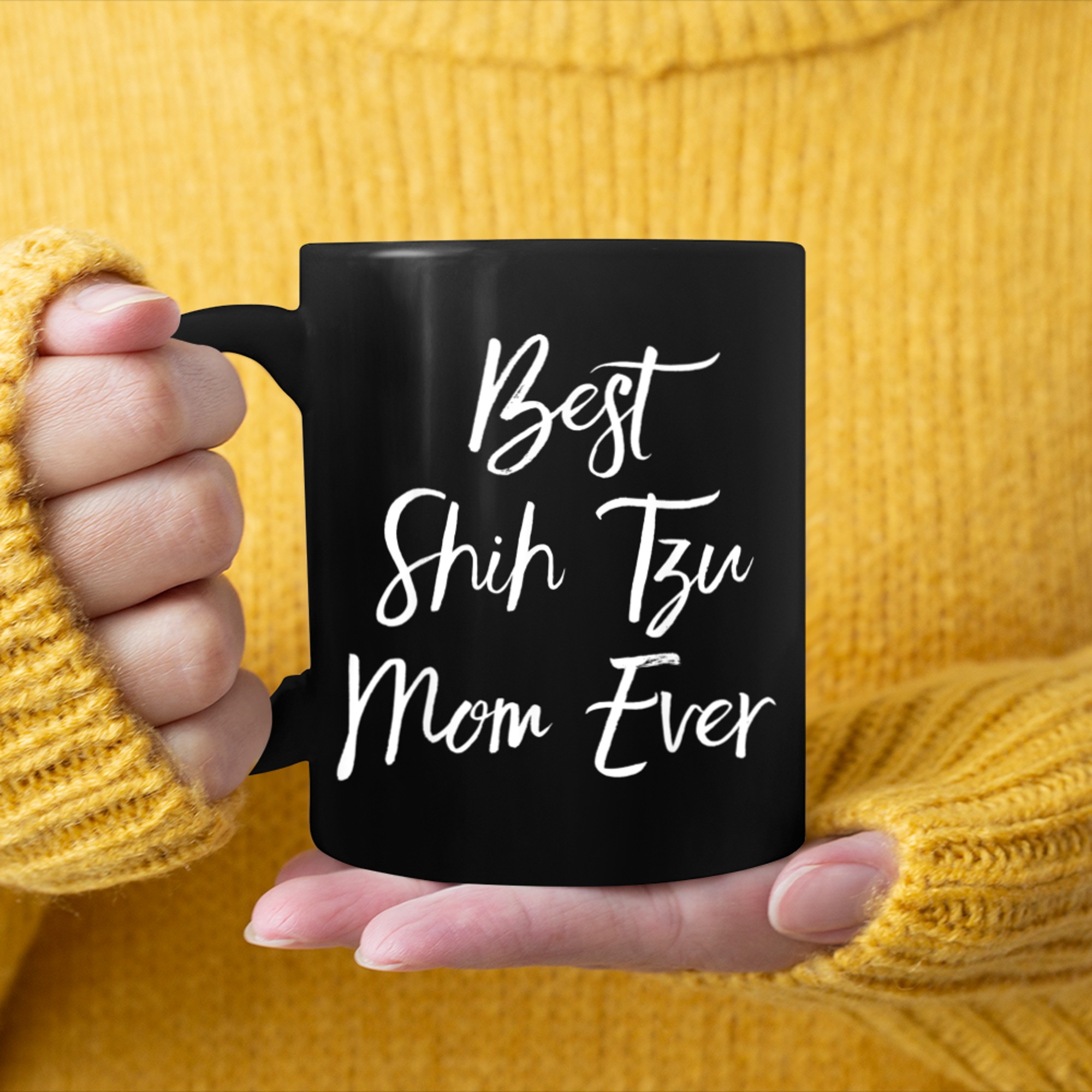 Best Shih Tzu Mom Ever Cute Dog Owner Gifts Mama mug black