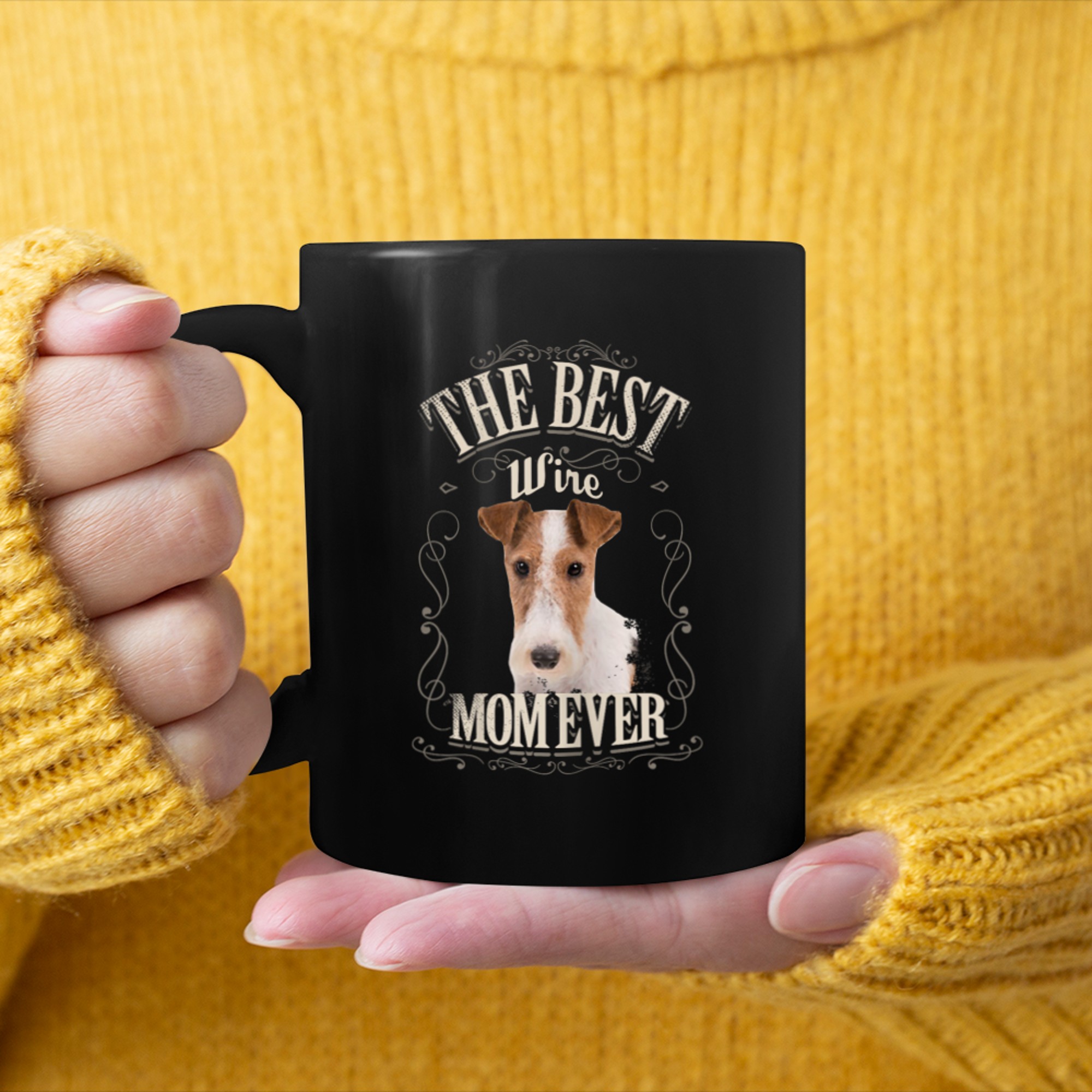 Best Wire Mom Ever Funny Wire Fox Terrier Dog Gifts Vintage mug black