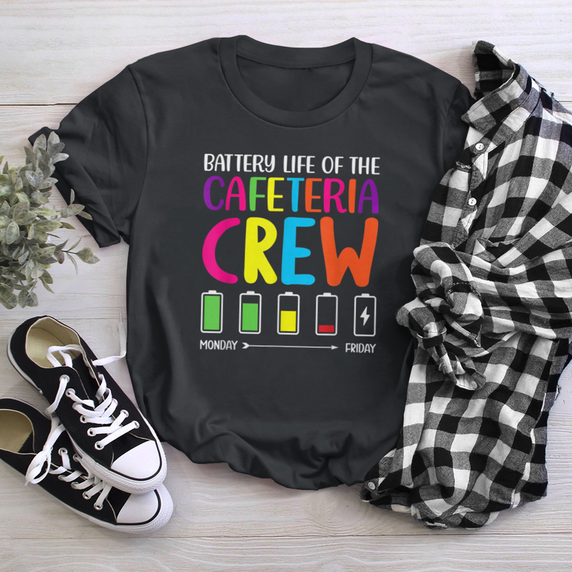 Battery Life of the Cafeteria Crew - Cafeteria School (3) t-shirt black