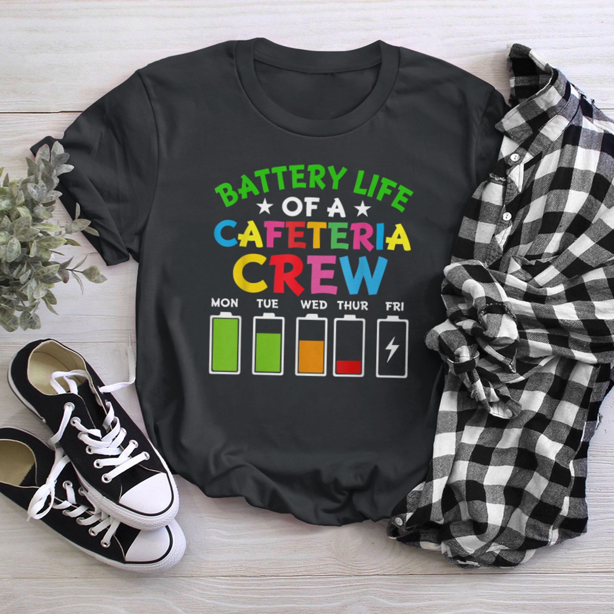 Battery Life of the Cafeteria Crew - Cafeteria School (5) t-shirt black