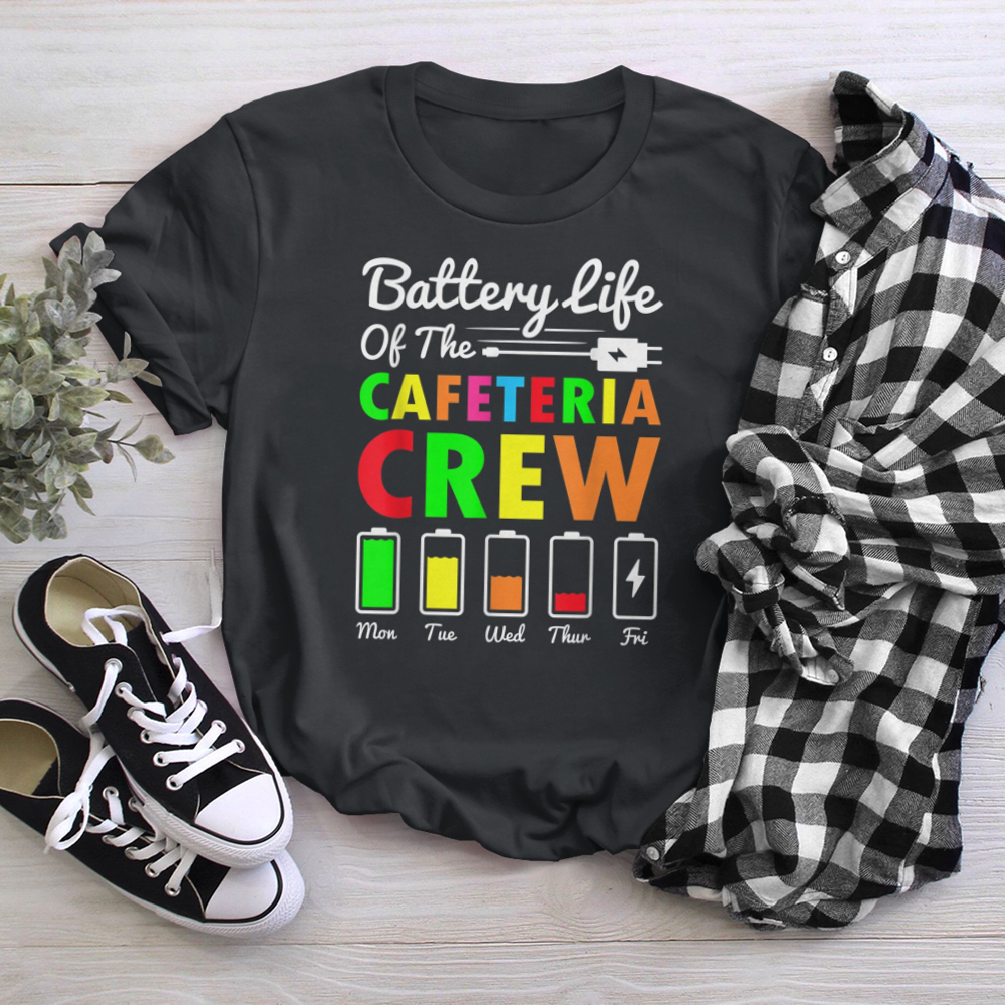 Battery Life of the Cafeteria Crew - Cafeteria School (7) t-shirt black