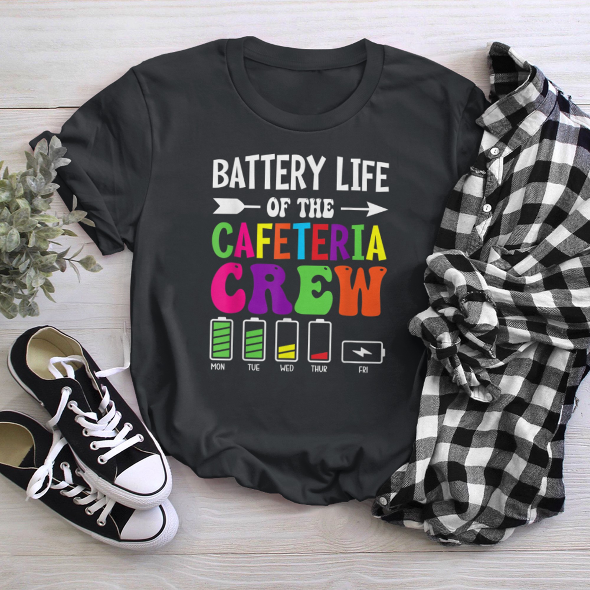 Battery Life of the Cafeteria Crew - Cafeteria School (9) t-shirt black