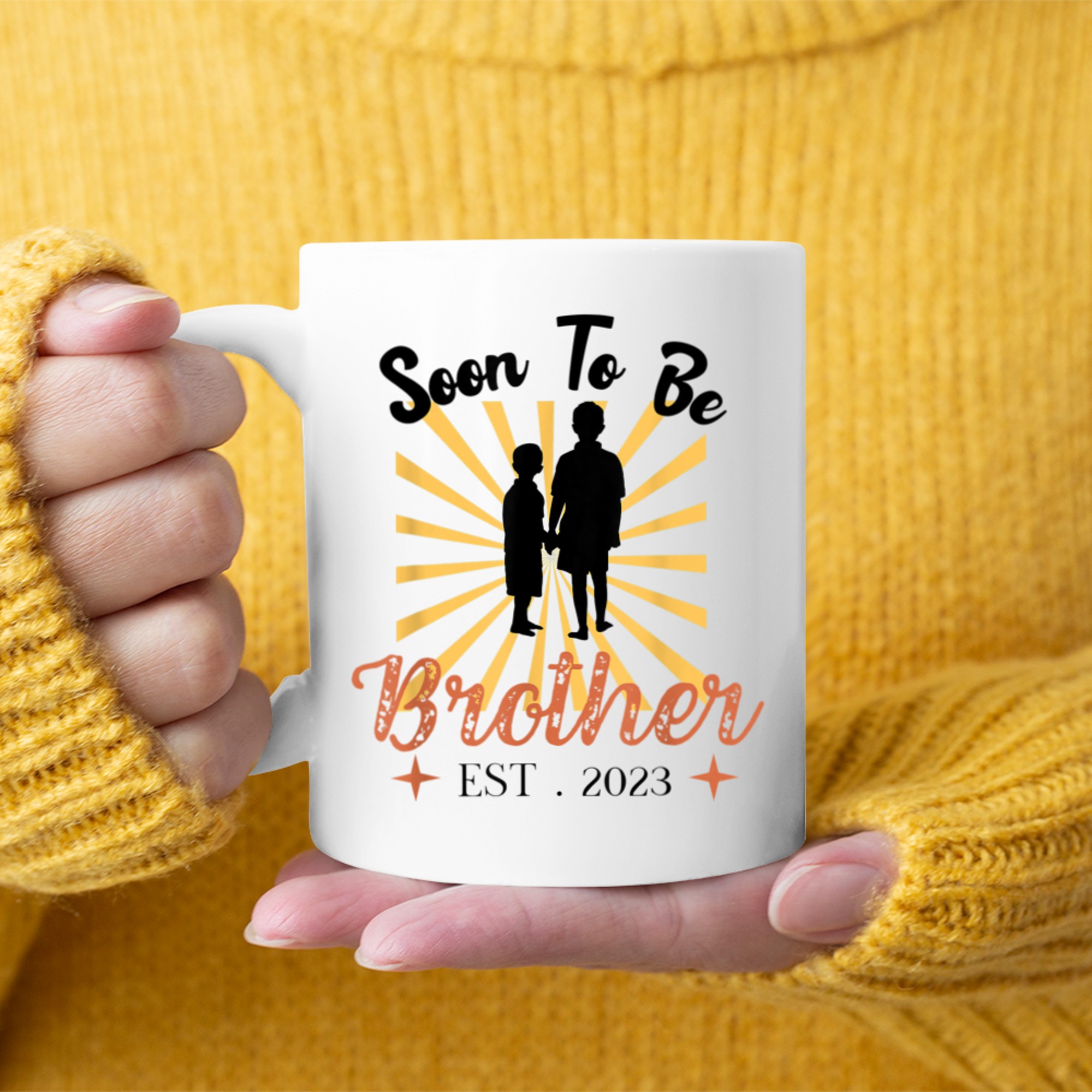 Fun New Brother Pregnancy Announcement Soon To Be Bro (1) mug white