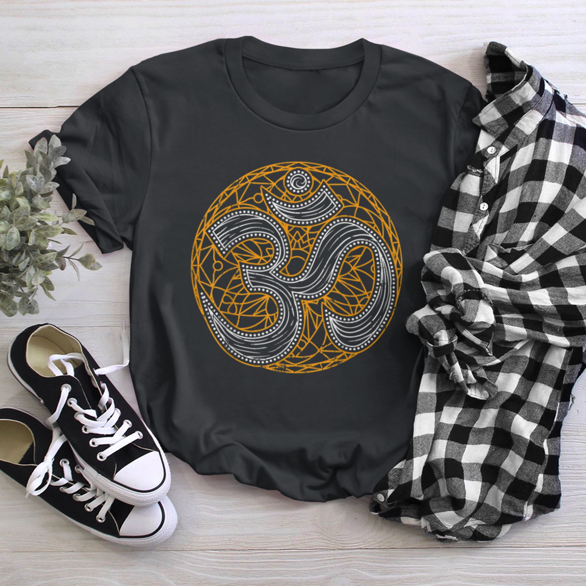 Meditation Workout - Yoga Lover - Om Symbol Mandala t-shirt black