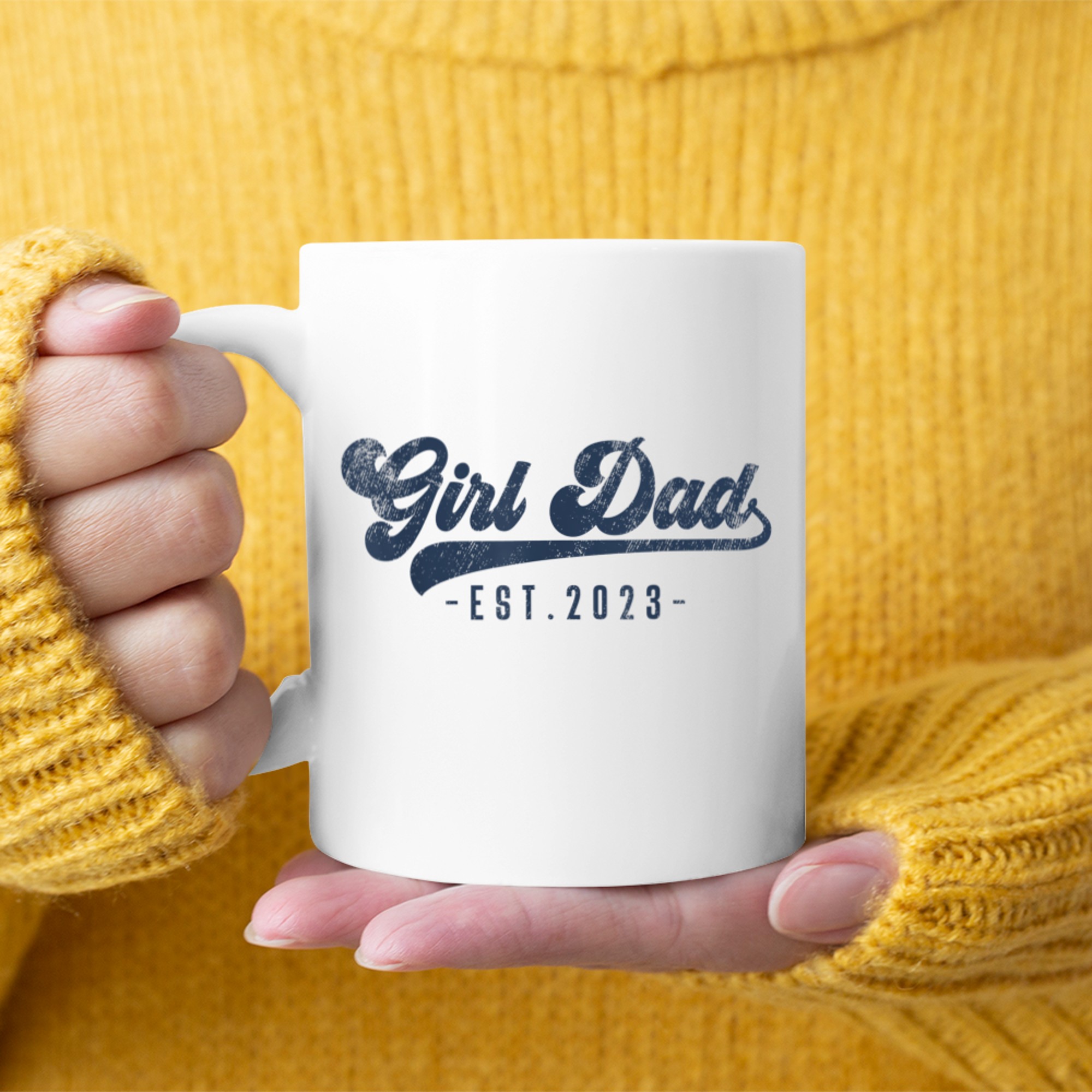 Mens Girl Dad Est Girl Dad To Bes New Daddy mug white