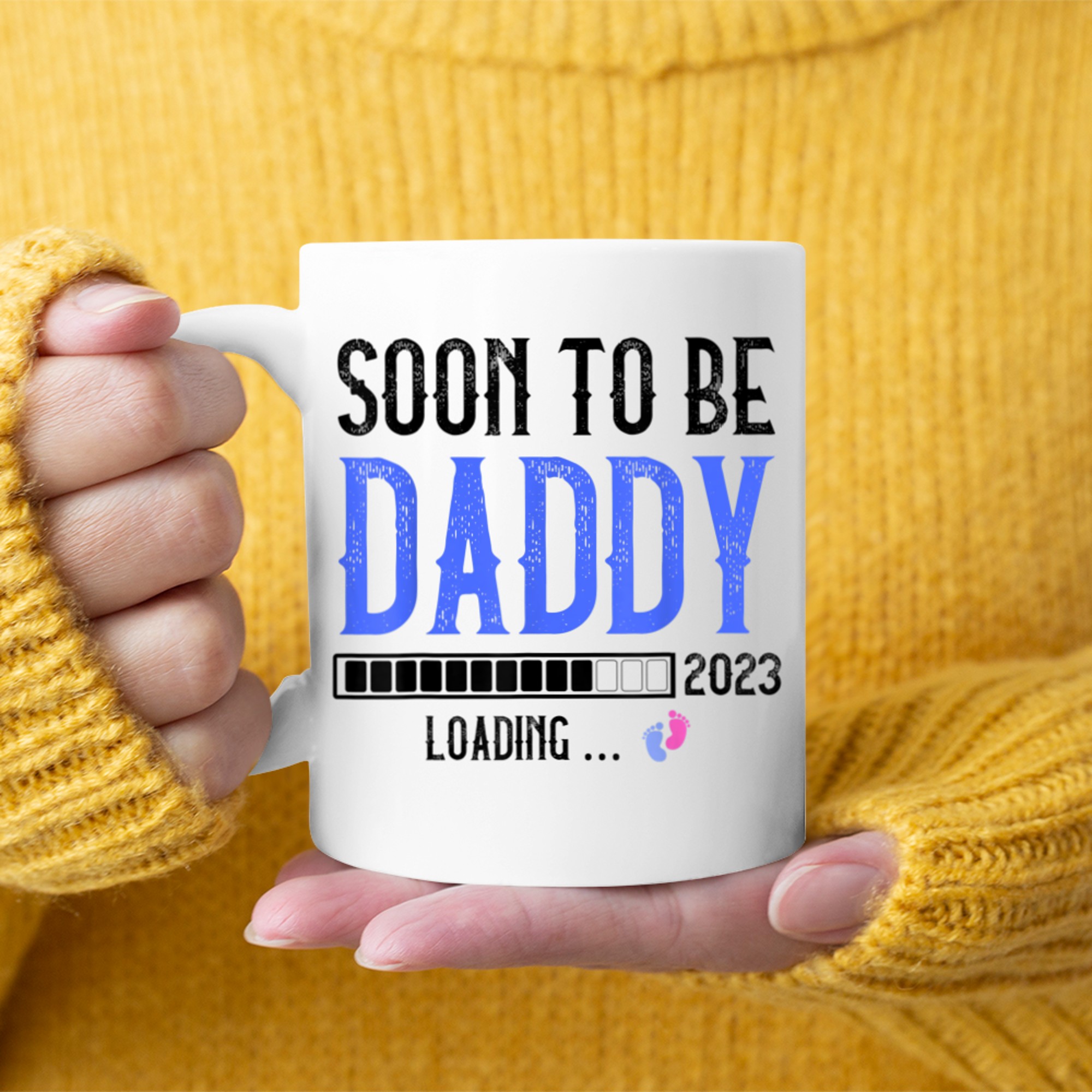 Mens Soon To Be Daddy Est.New Dad Pregnancy (3) mug white