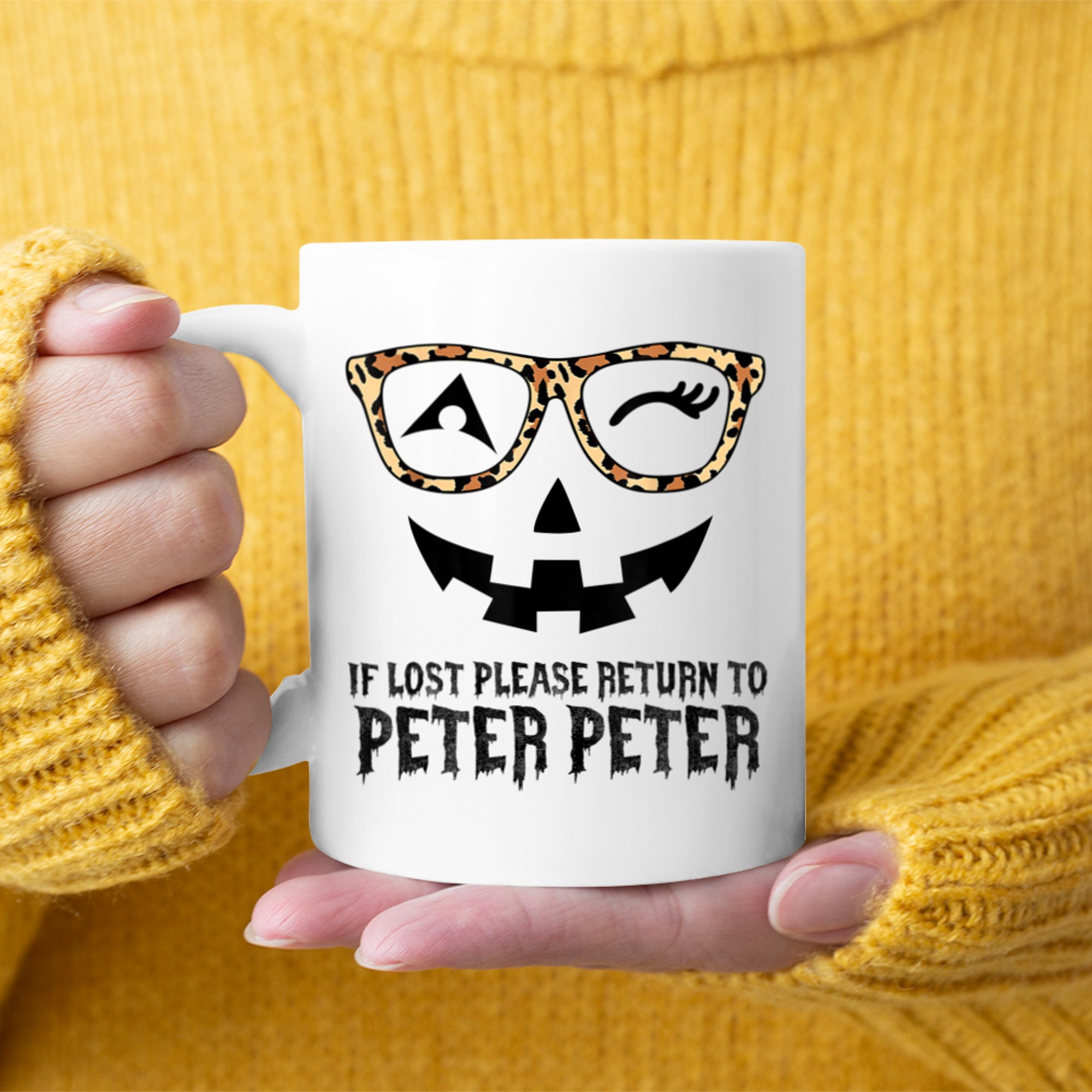 Peter Pumpkin Eater Halloween Couples Costume Women (1) mug white