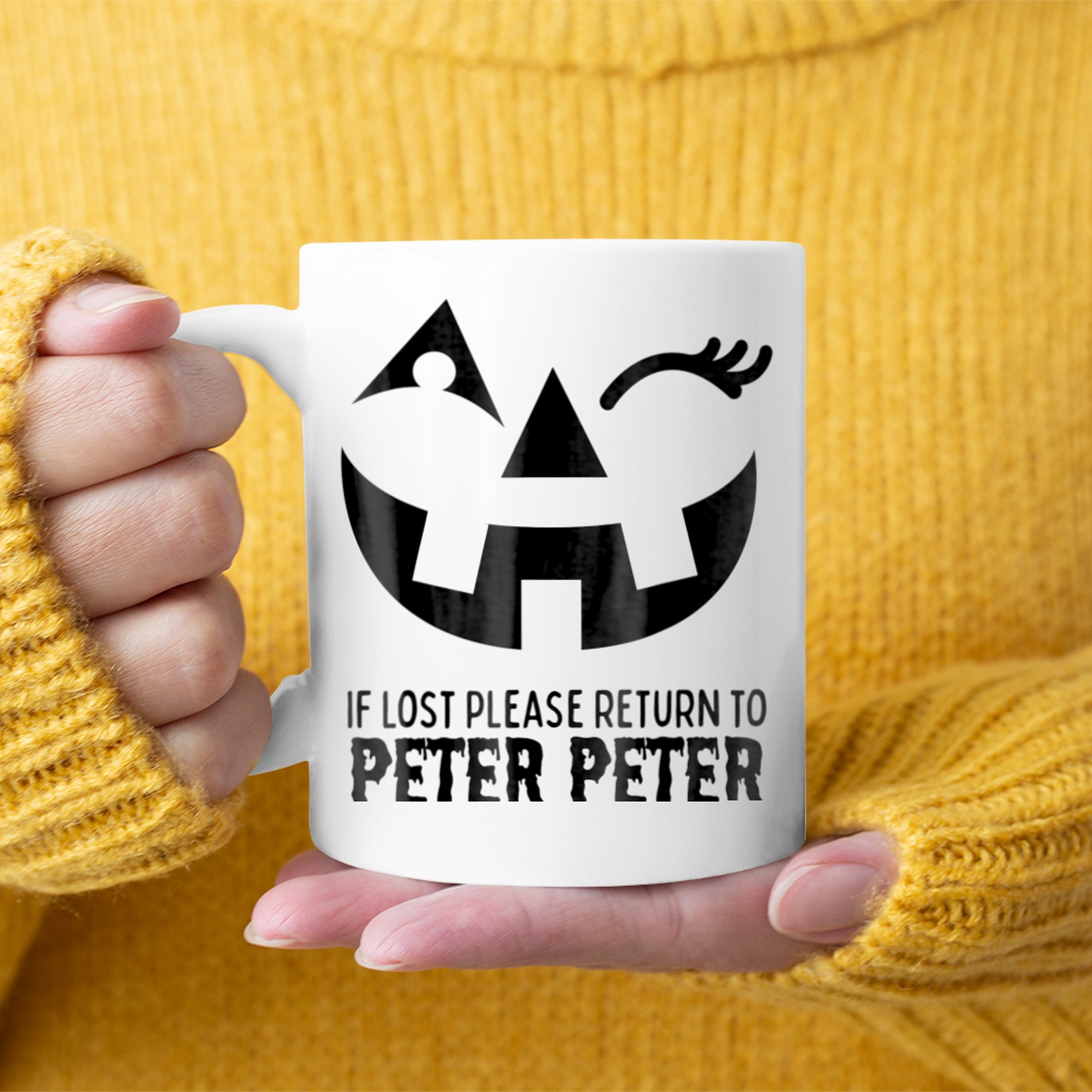 Peter Pumpkin Eater Halloween Couples Costume Women mug white