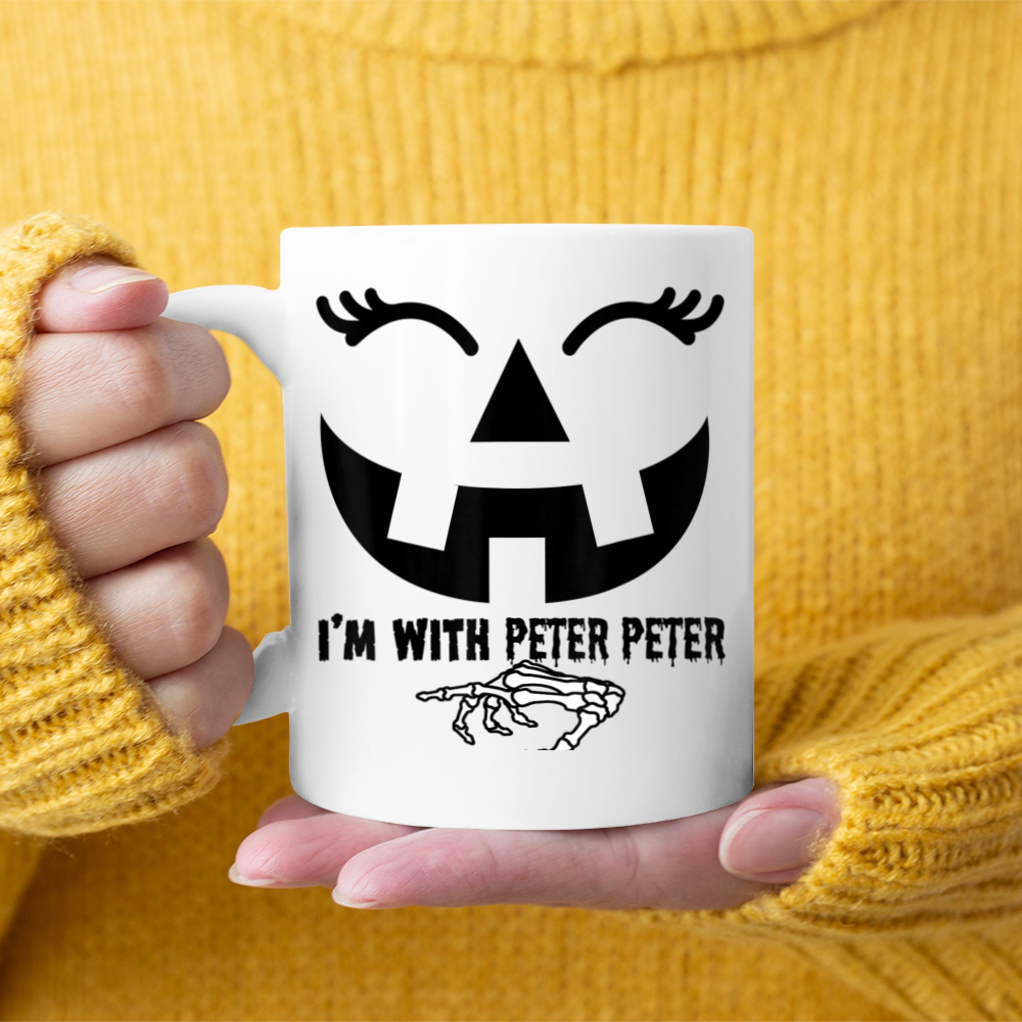 Peter Pumpkin Eater Wife Halloween Couple Costume mug white