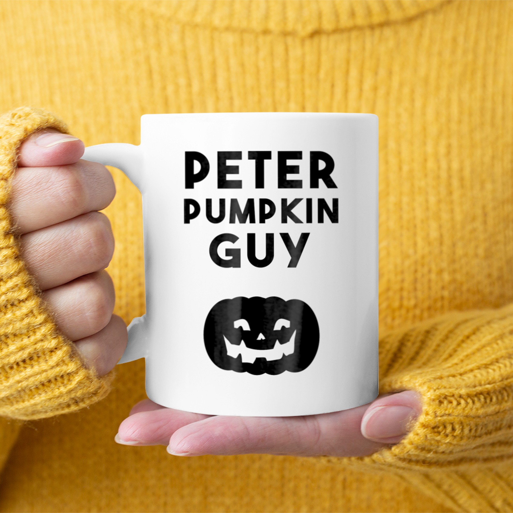 Peter Pumpkin Guy Halloween Couple Costume T-Shirt mug white