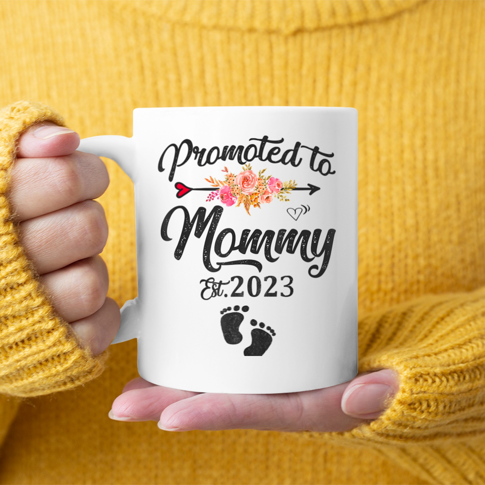 Promoted To Mommy Mother's Day Soon To Be Mom Pregnancy mug white